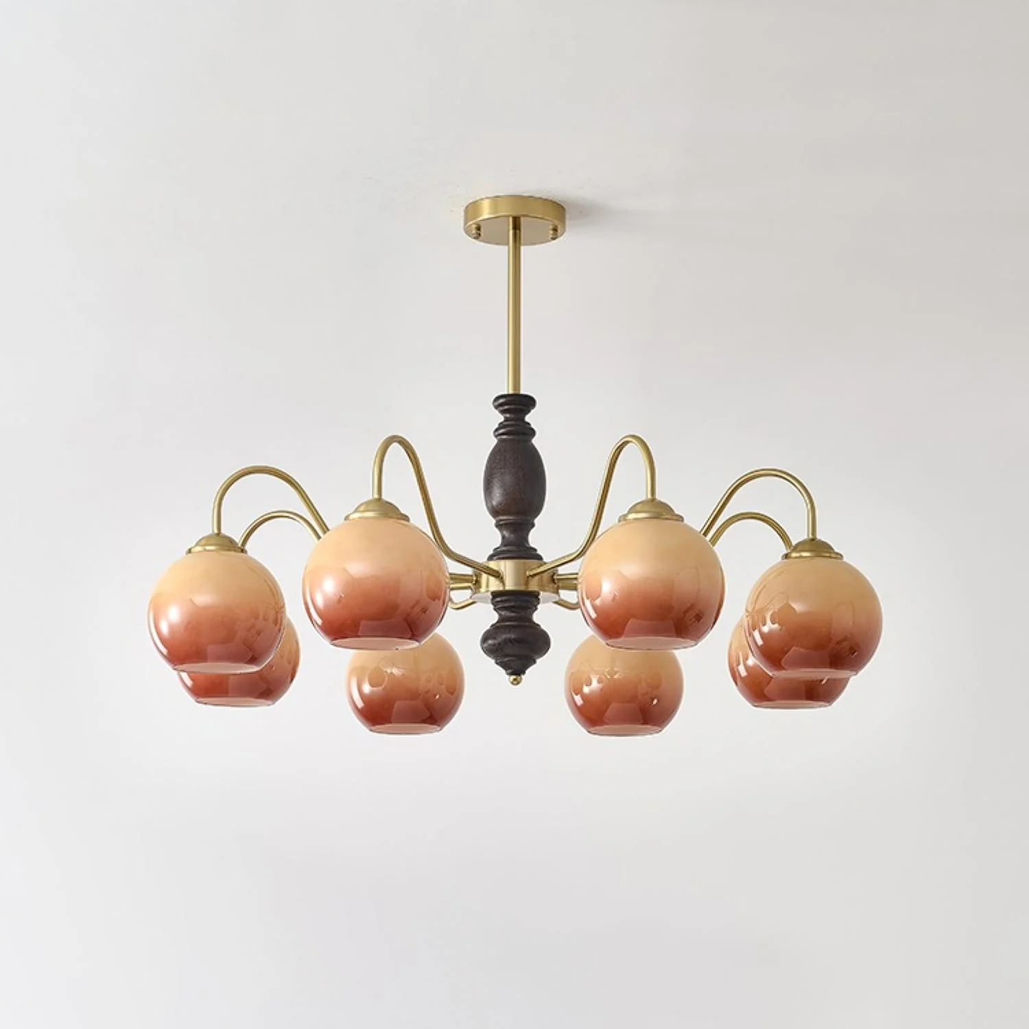Aurora Chandelier Caramel Orb Curved Arm - Image 16