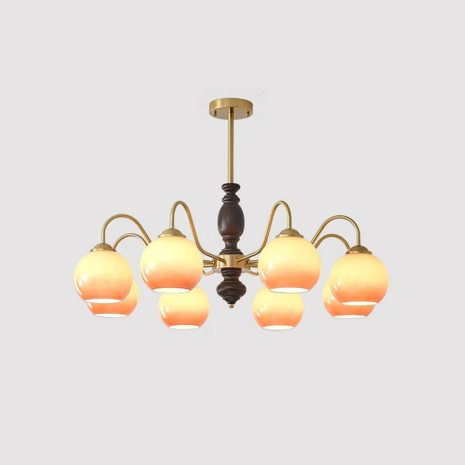 Aurora Chandelier Caramel Orb Curved Arm - Image 17