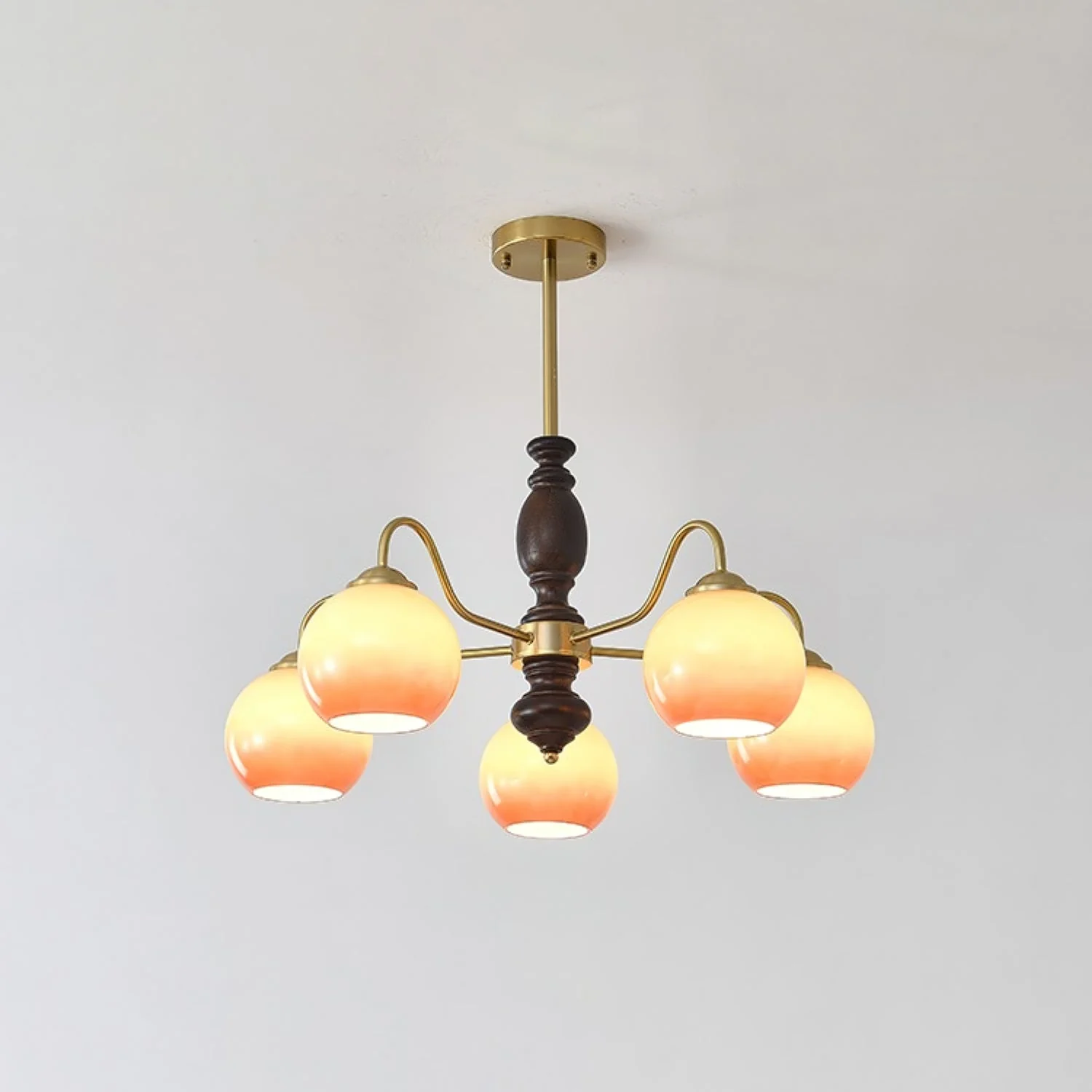 Aurora Chandelier Caramel Orb Curved Arm - Image 18