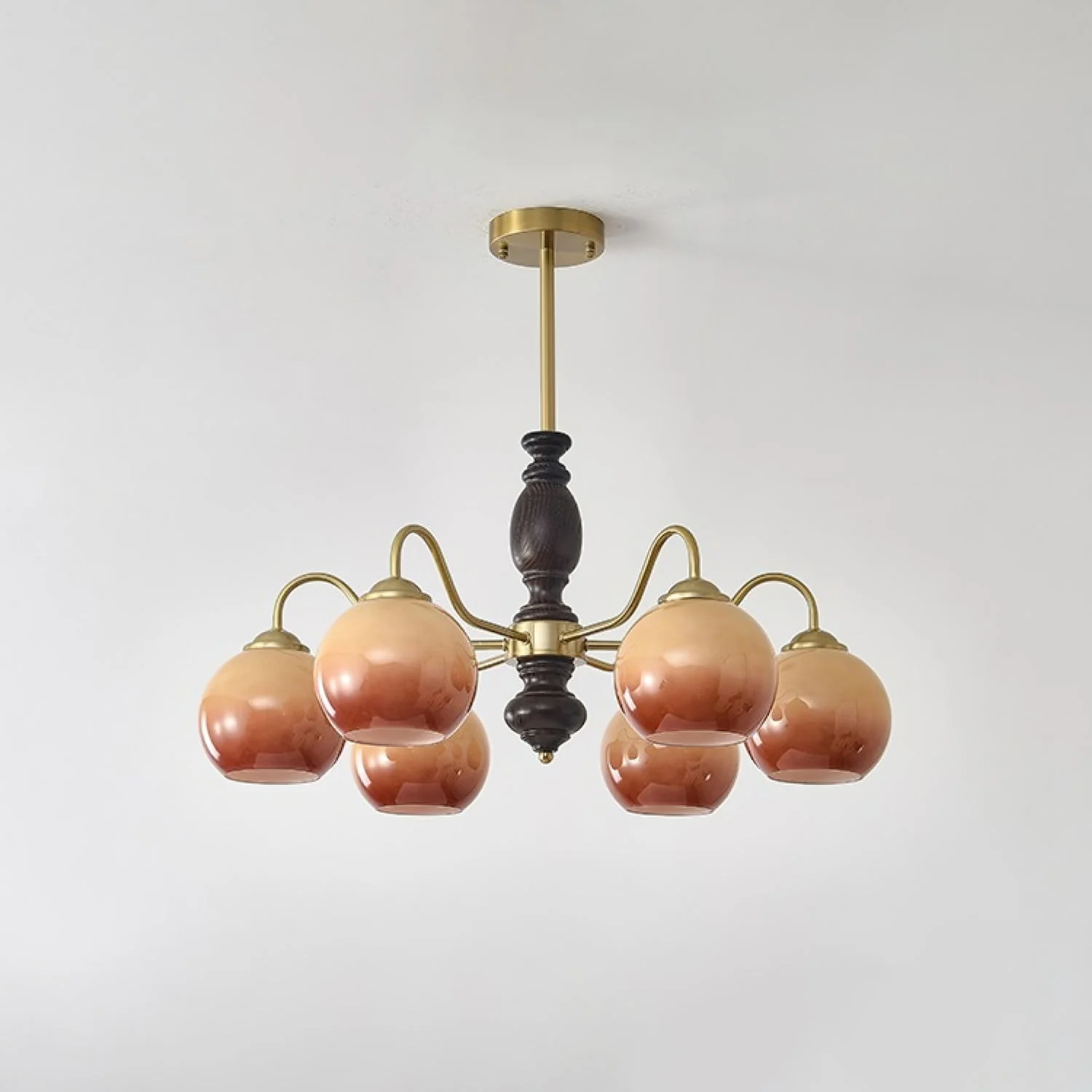 Aurora Chandelier Caramel Orb Curved Arm - Image 19