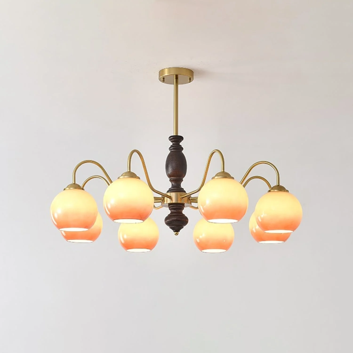 Aurora Chandelier Caramel Orb Curved Arm - Image 5