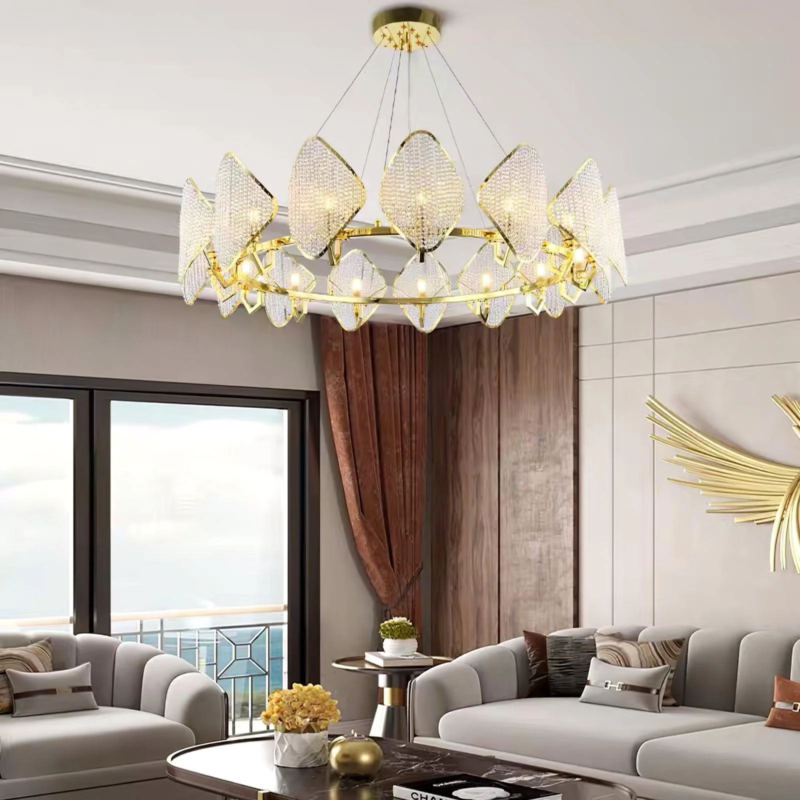 Aurora Chandelier Crystal Leaf Double-Tier - Image 32