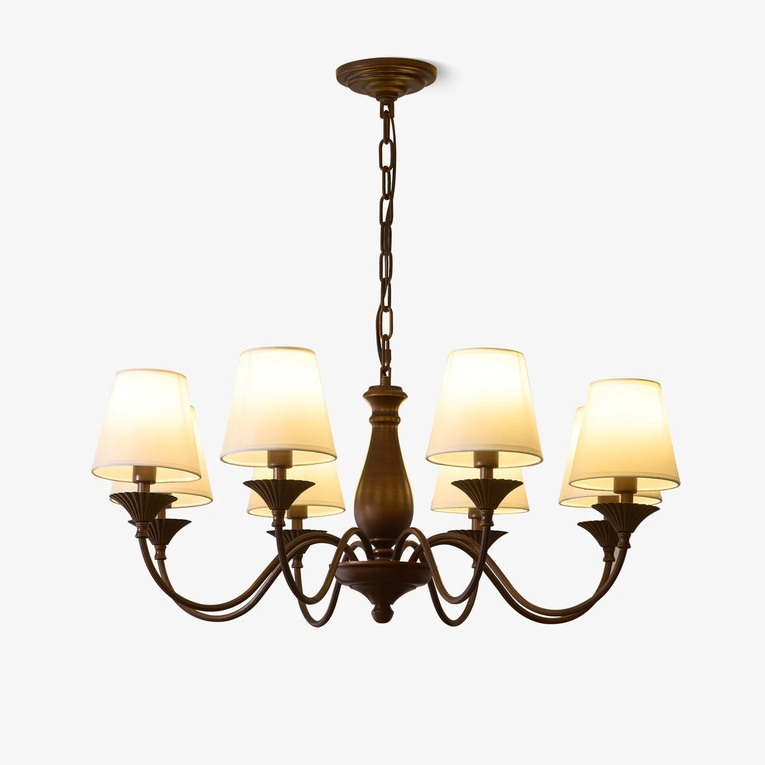 Aurora Chandelier Fabric Shade Vintage