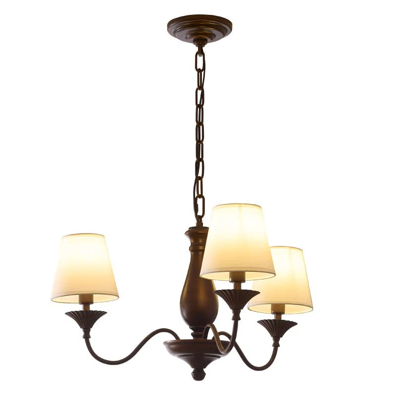 Aurora Chandelier Fabric Shade Vintage - Image 2