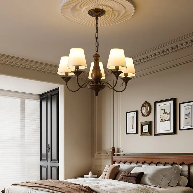 Aurora Chandelier Fabric Shade Vintage - Image 27