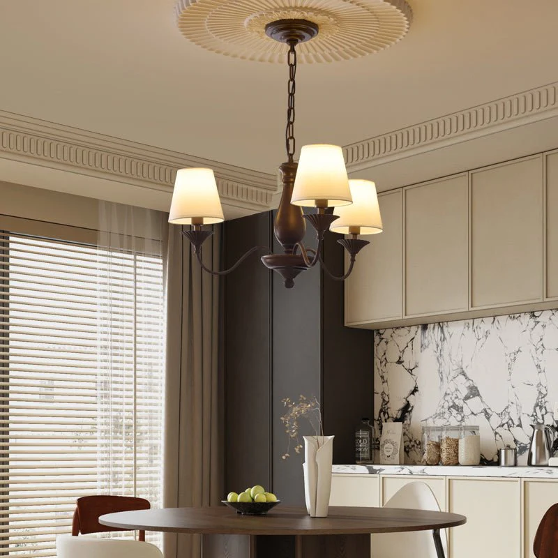 Aurora Chandelier Fabric Shade Vintage - Image 28