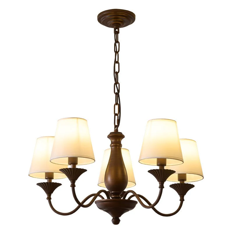 Aurora Chandelier Fabric Shade Vintage - Image 3