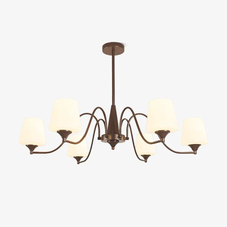 Aurora Chandelier Frosted Glass Shades