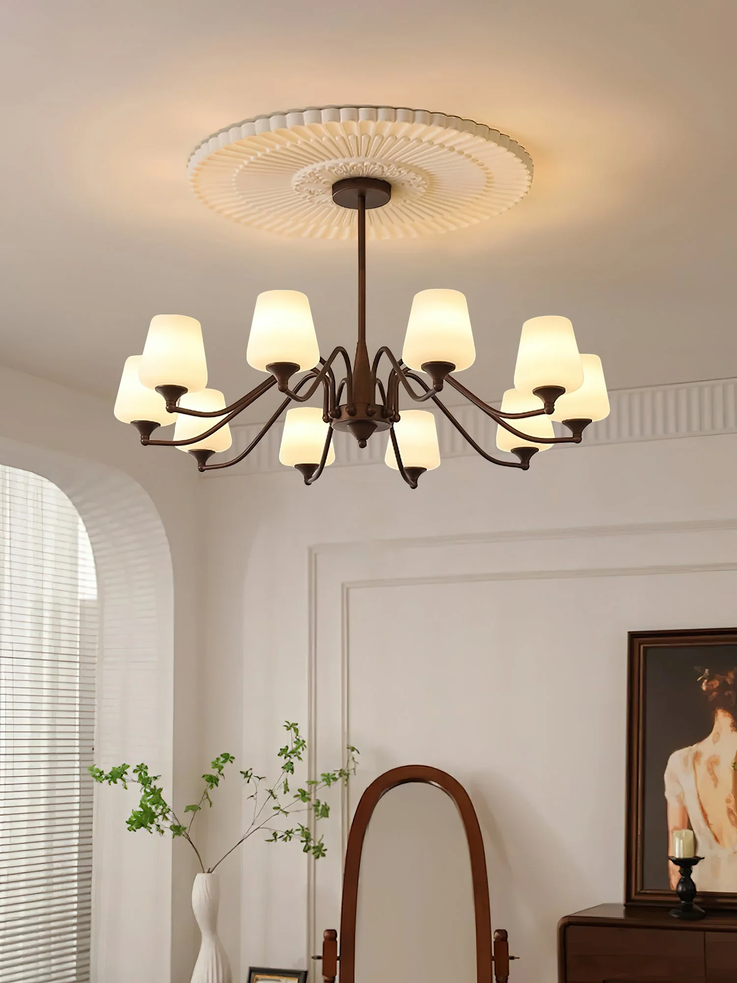 Aurora Chandelier Frosted Glass Shades - Image 14
