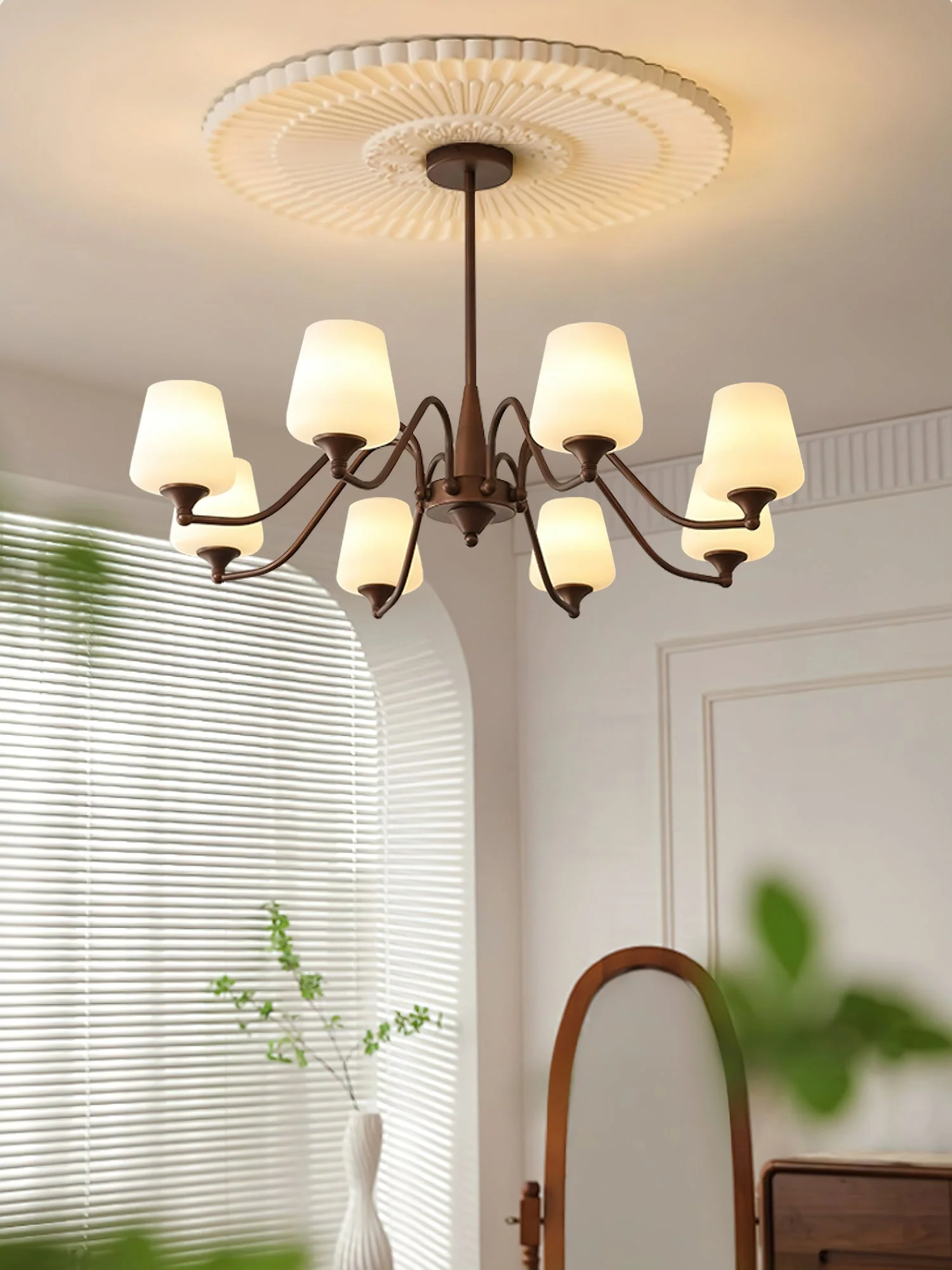 Aurora Chandelier Frosted Glass Shades - Image 15