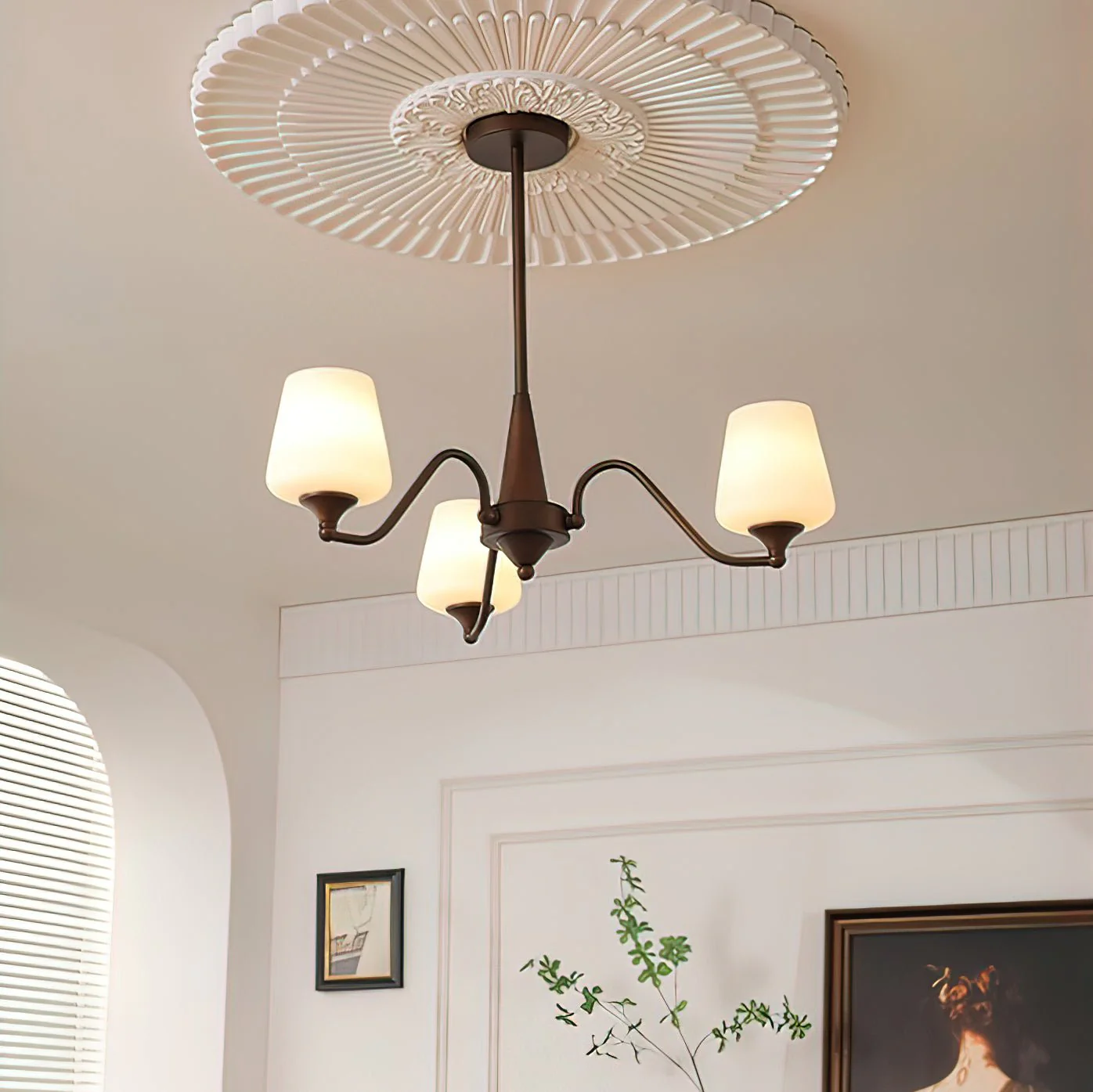 Aurora Chandelier Frosted Glass Shades - Image 25