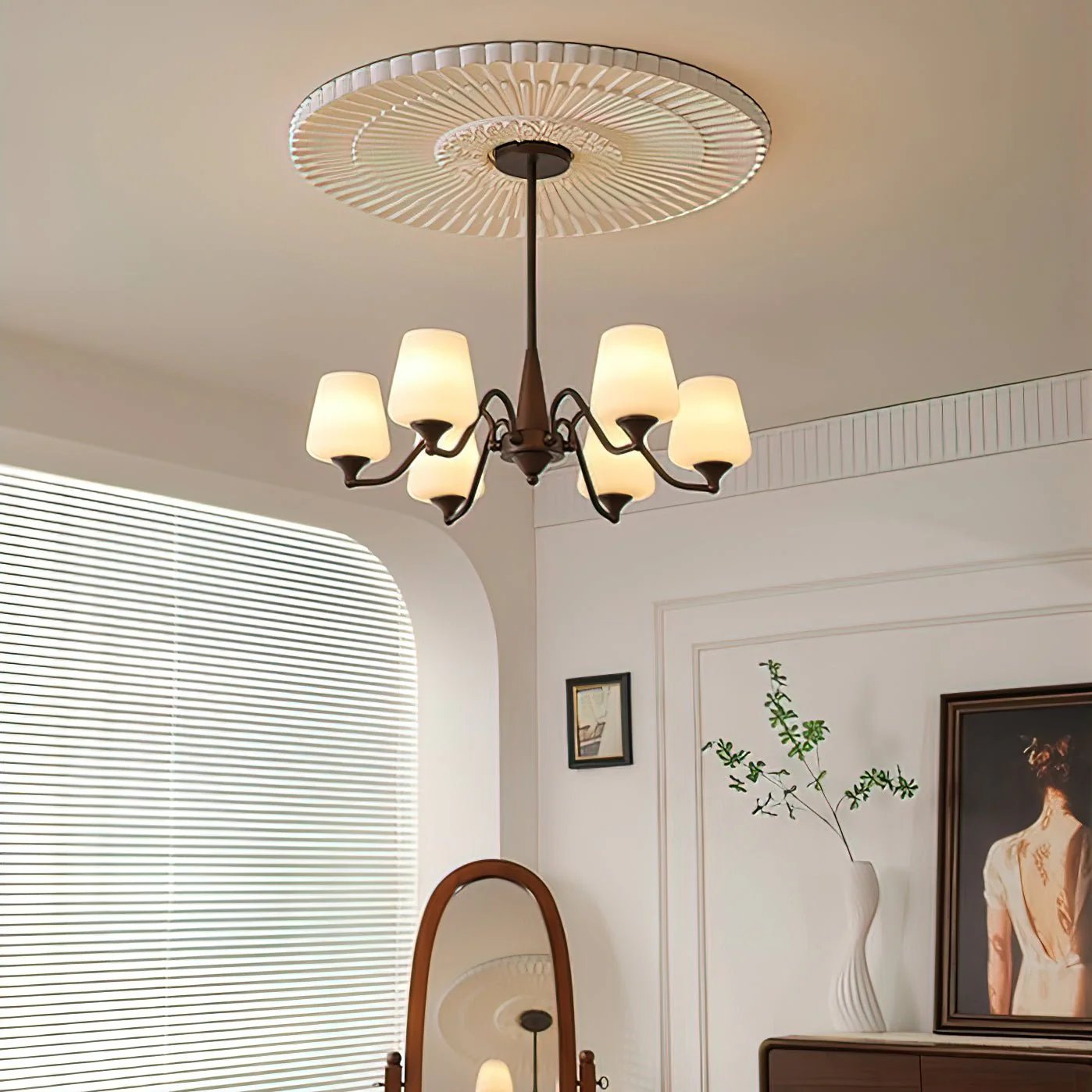 Aurora Chandelier Frosted Glass Shades - Image 28