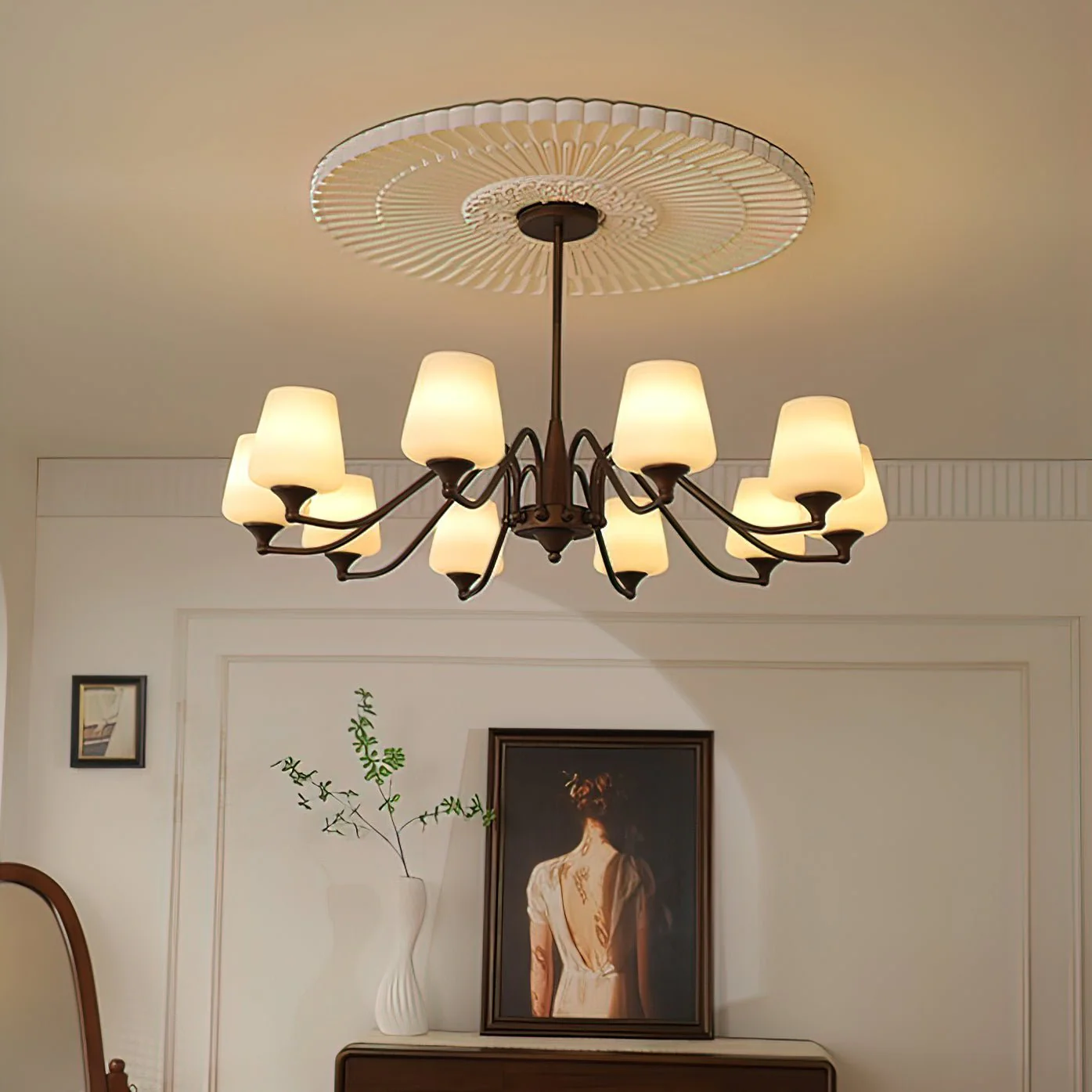 Aurora Chandelier Frosted Glass Shades - Image 29