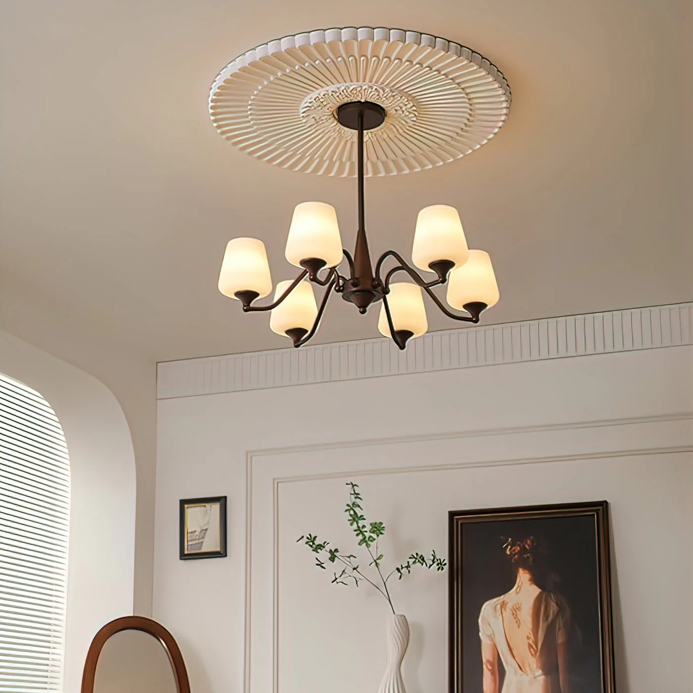 Aurora Chandelier Frosted Glass Shades - Image 30