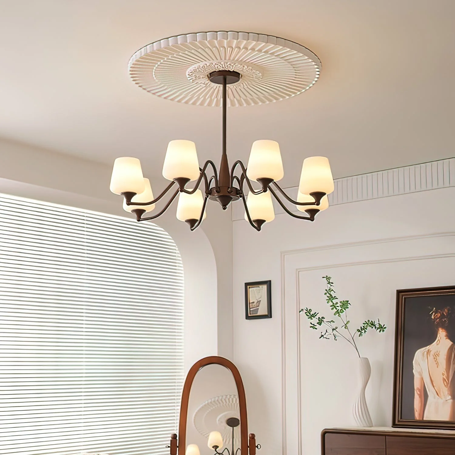 Aurora Chandelier Frosted Glass Shades - Image 33