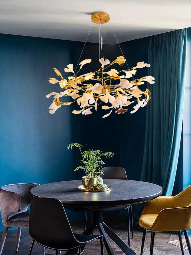 Aurora Chandelier Ginkgo Leaf Ceramic Sculptural - Image 24