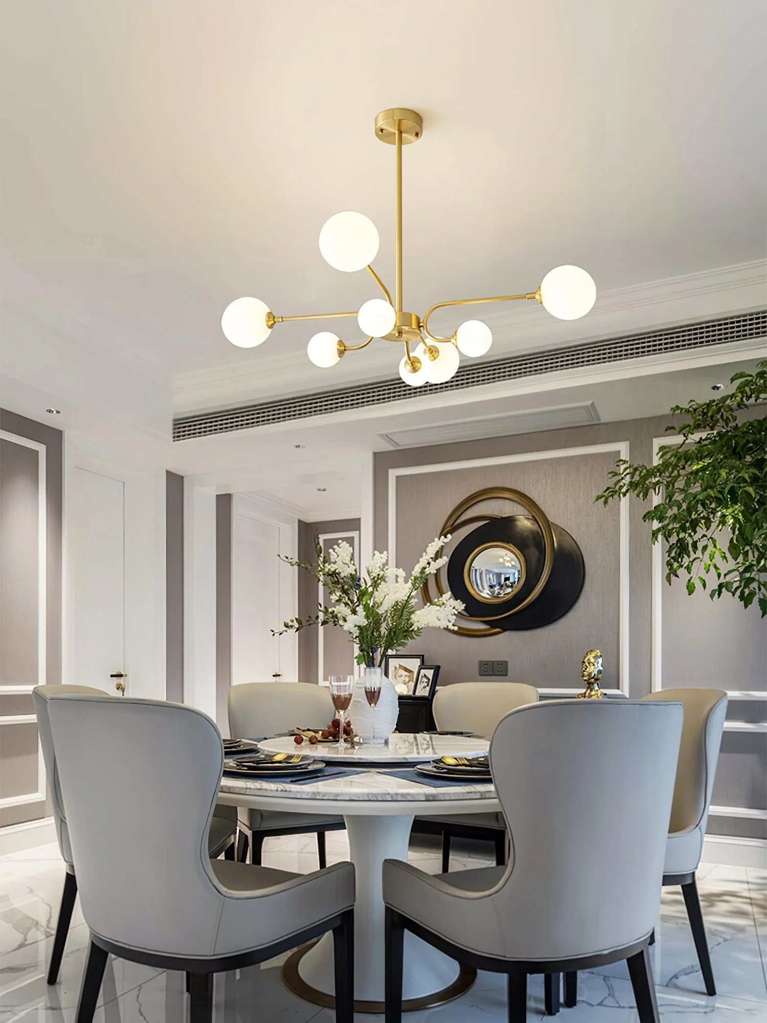 Aurora Chandelier Globe Arm Modern - Image 2