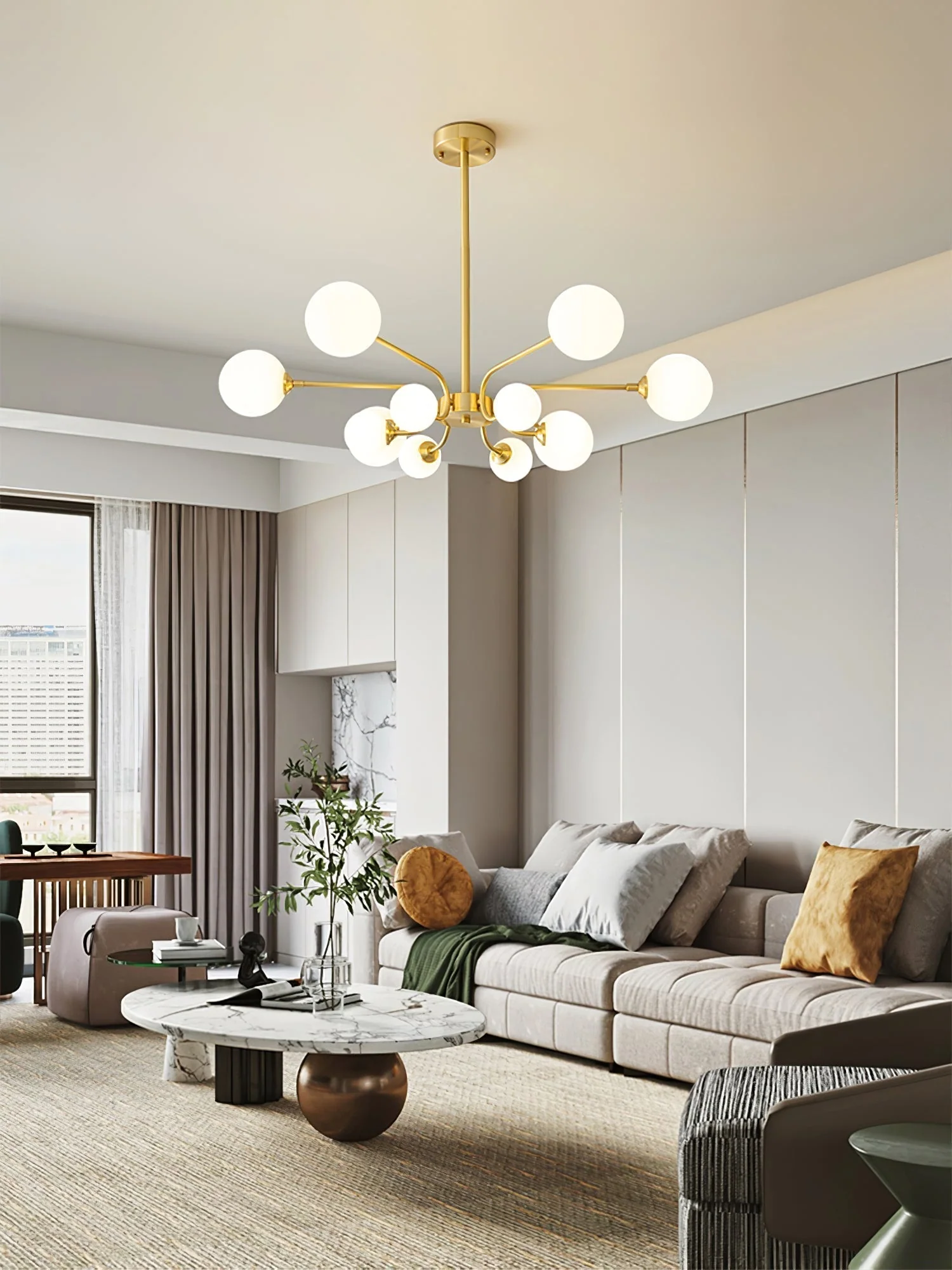 Aurora Chandelier Globe Arm Modern - Image 3