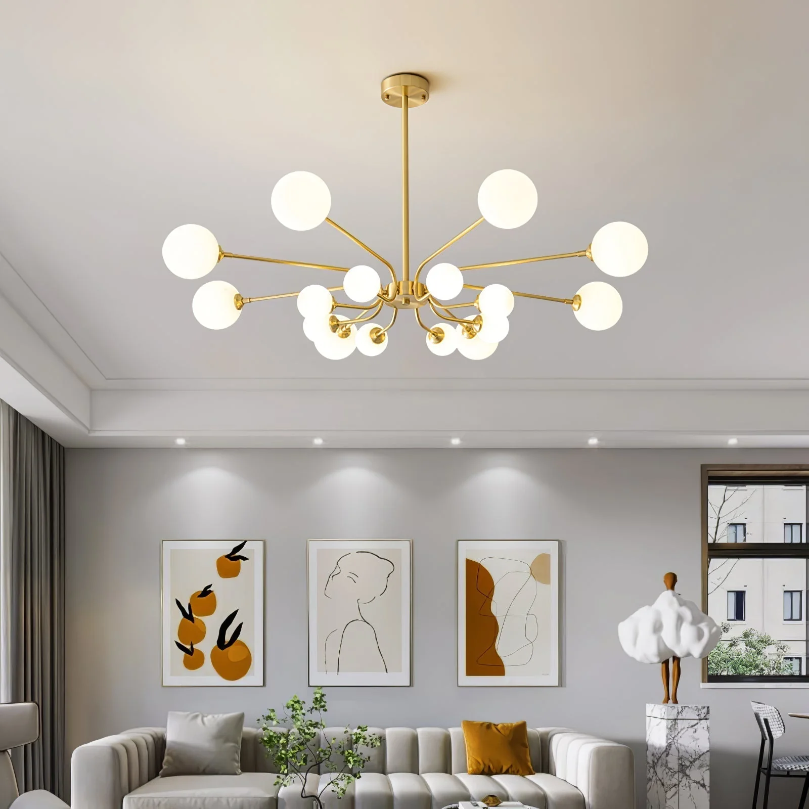 Aurora Chandelier Globe Arm Modern - Image 4