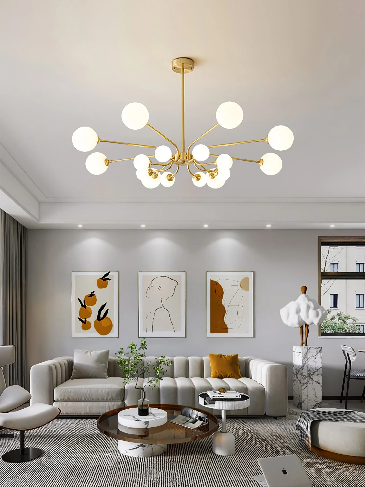Aurora Chandelier Globe Arm Modern - Image 8