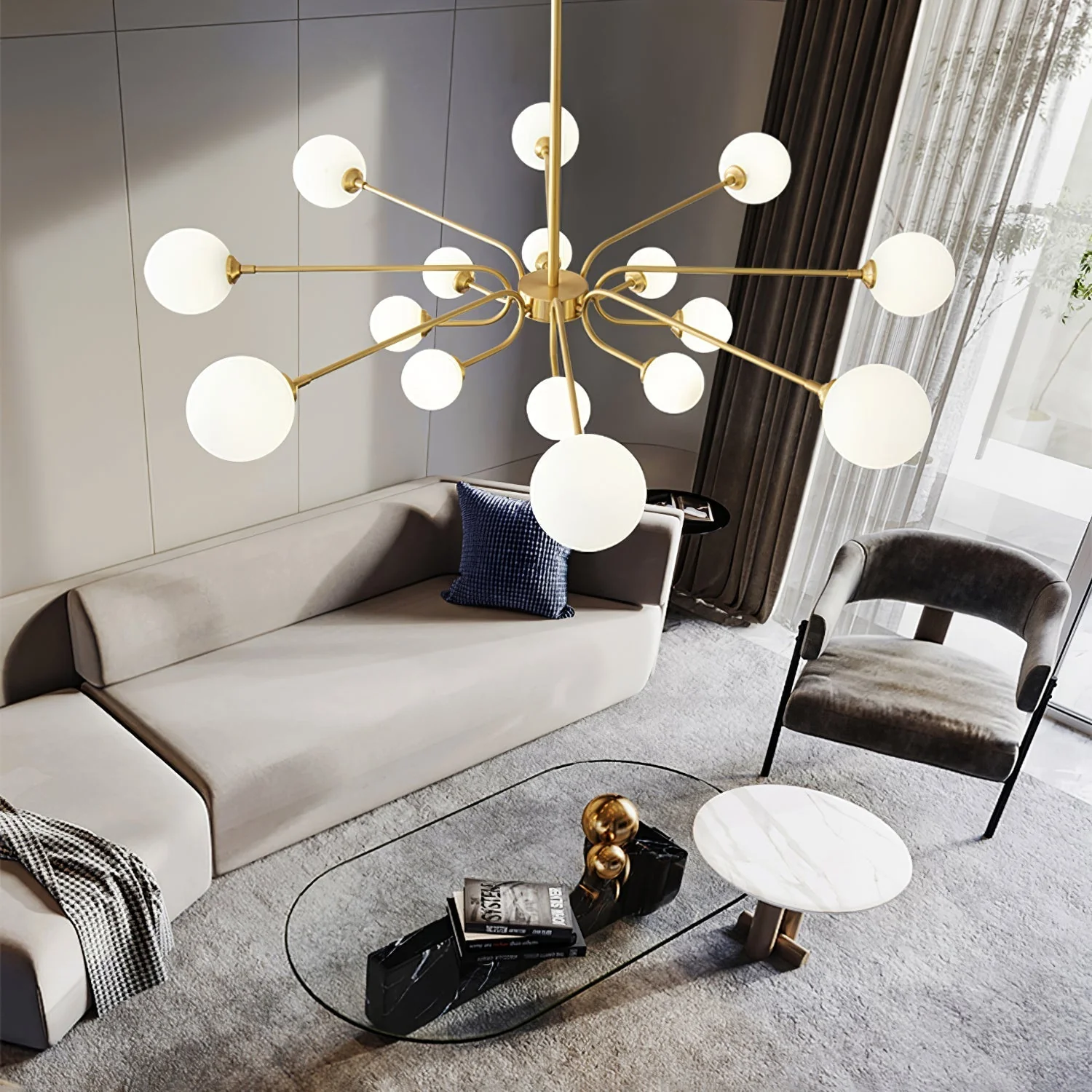 Aurora Chandelier Globe Arm Modern - Image 9