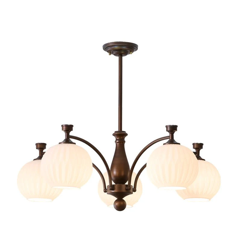 Aurora Chandelier Orb Frosted Vintage - Image 12
