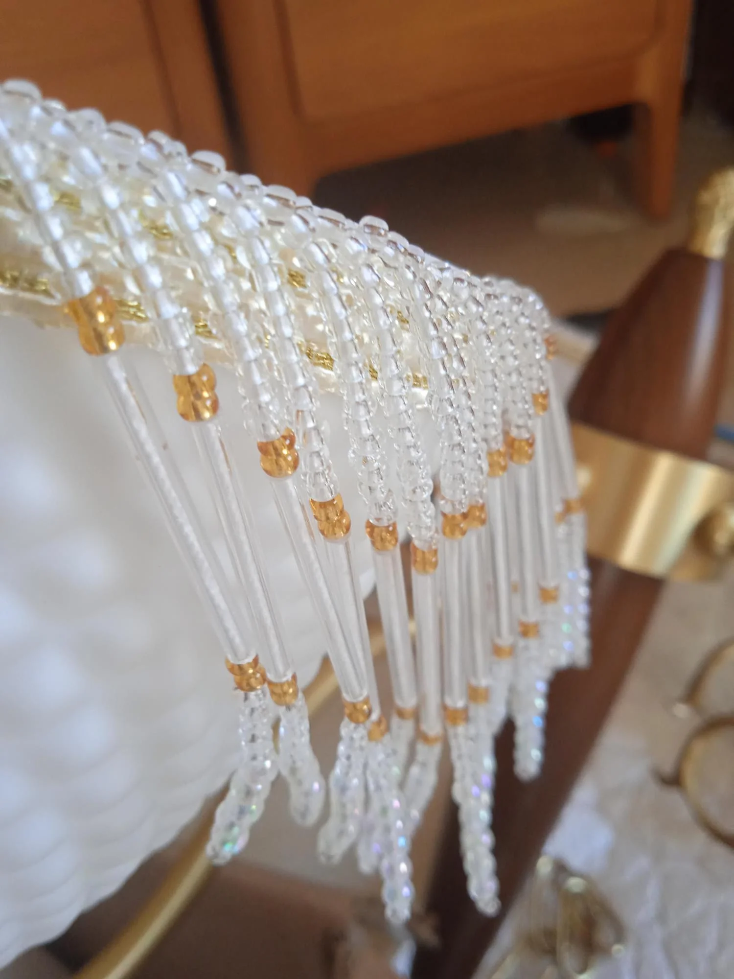 Aurora Chandelier Tassel Glass Vintage - Image 15