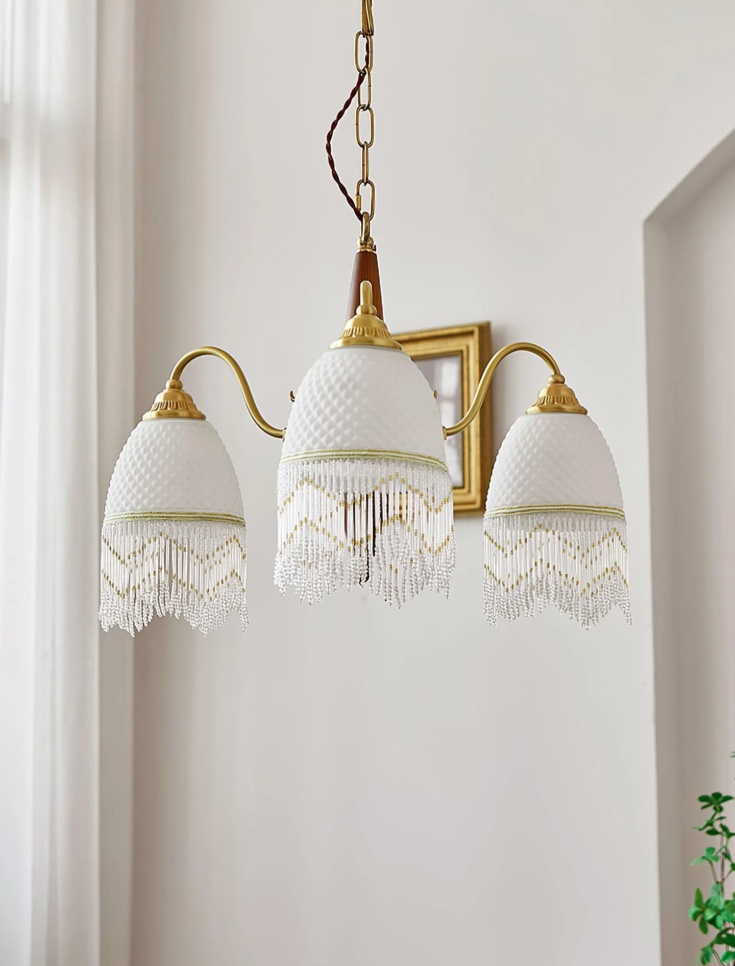 Aurora Chandelier Tassel Glass Vintage - Image 2