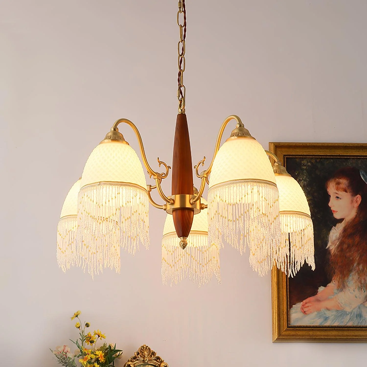 Aurora Chandelier Tassel Glass Vintage - Image 28