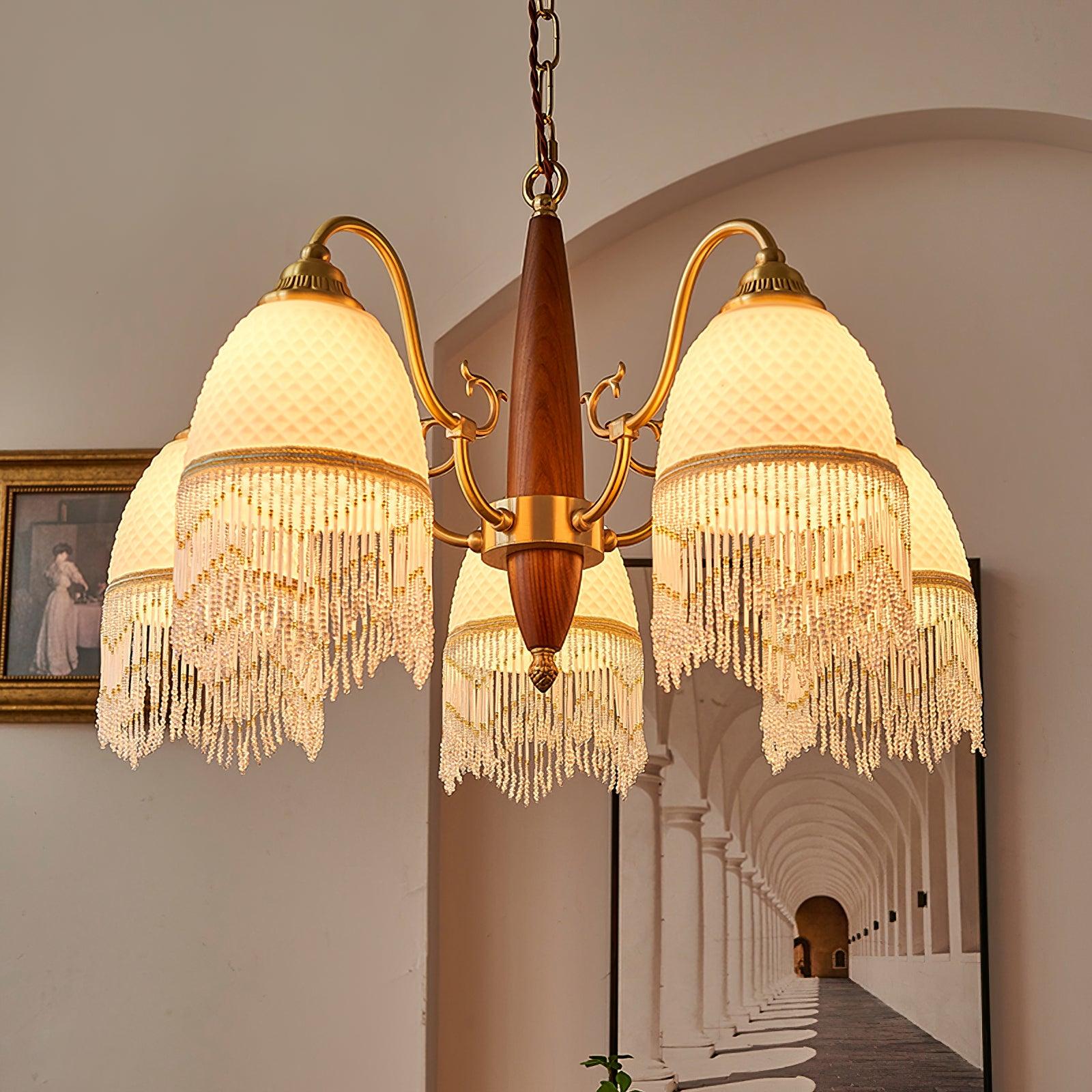 Aurora Chandelier Tassel Glass Vintage - Image 29