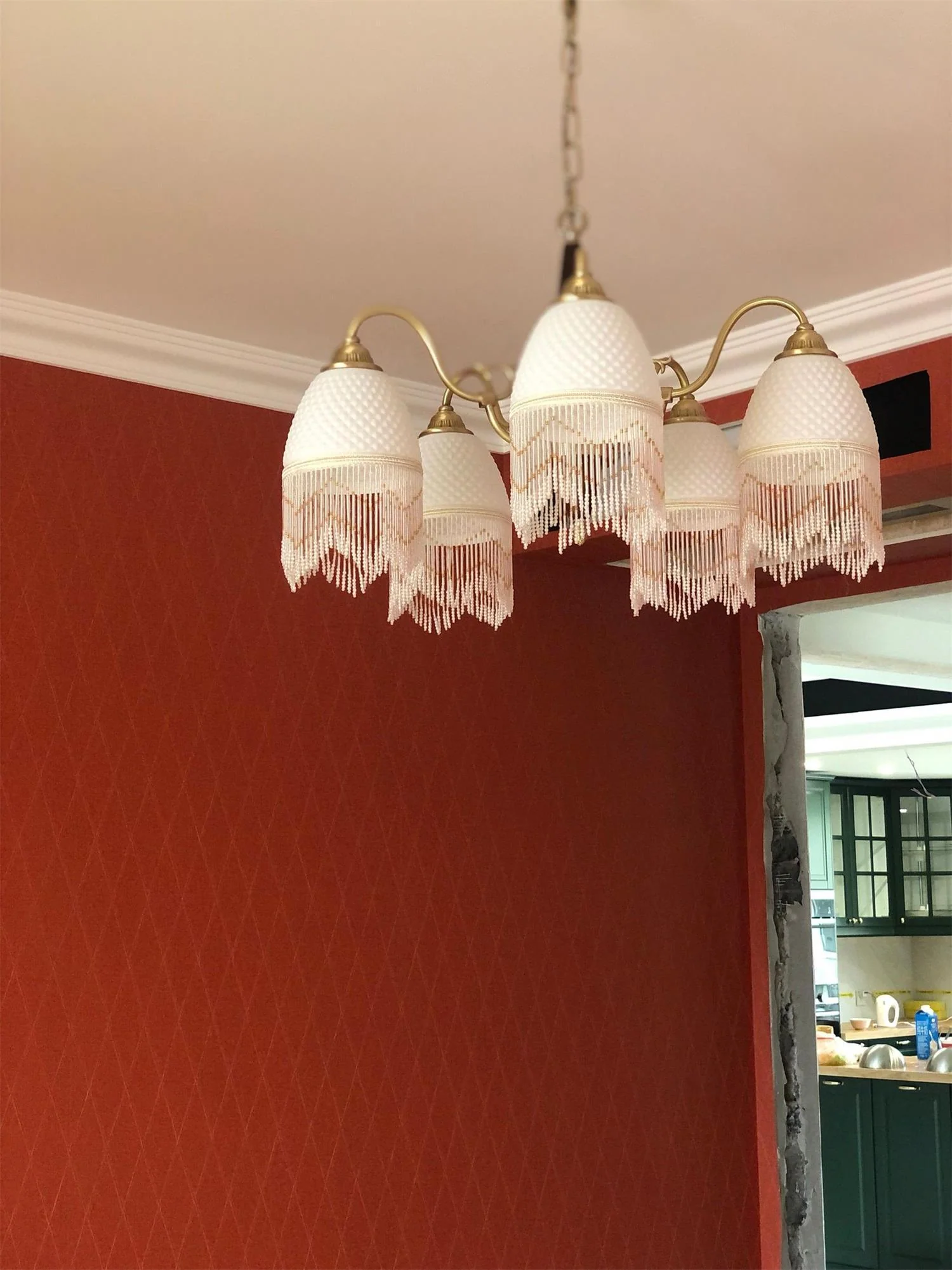 Aurora Chandelier Tassel Glass Vintage - Image 3