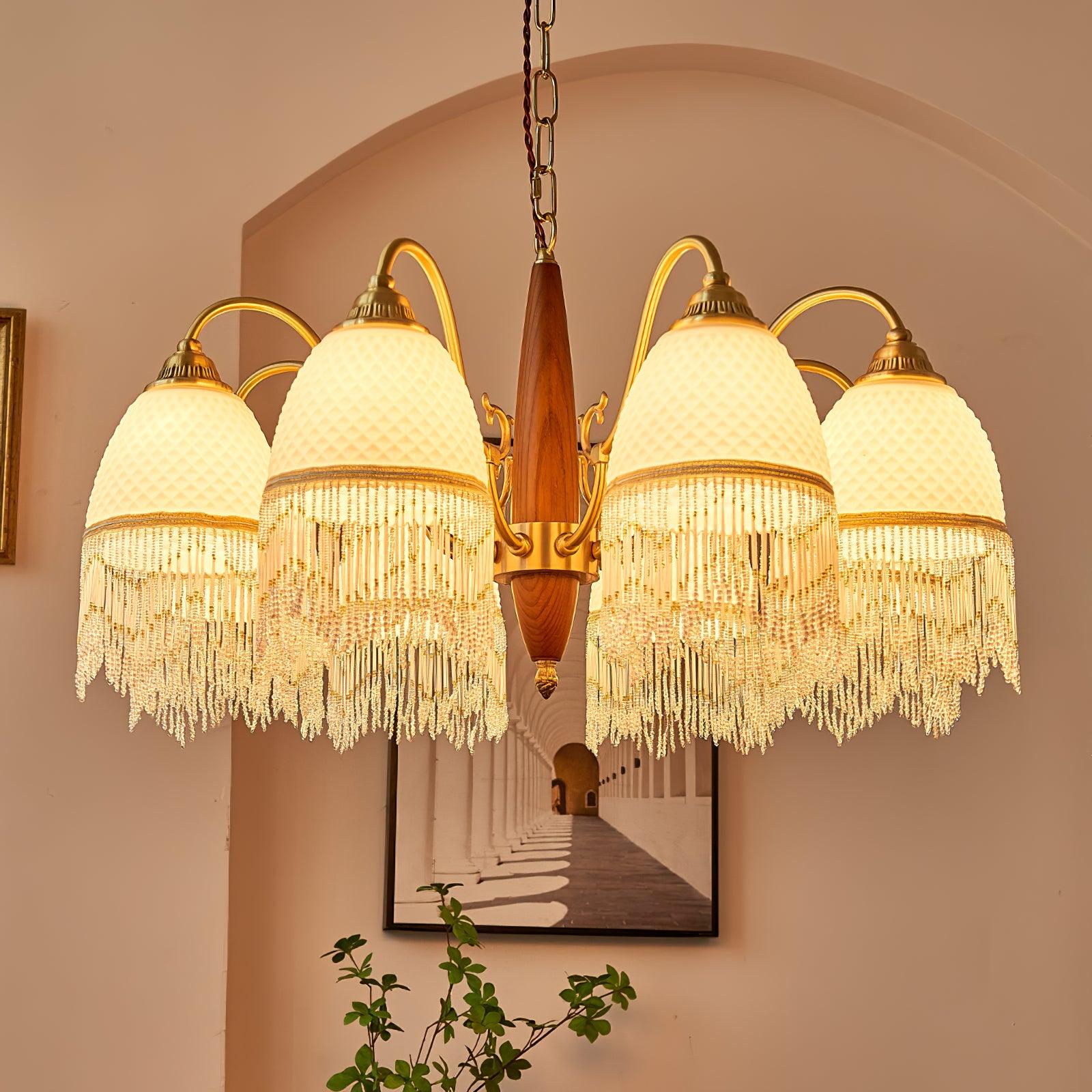 Aurora Chandelier Tassel Glass Vintage - Image 30