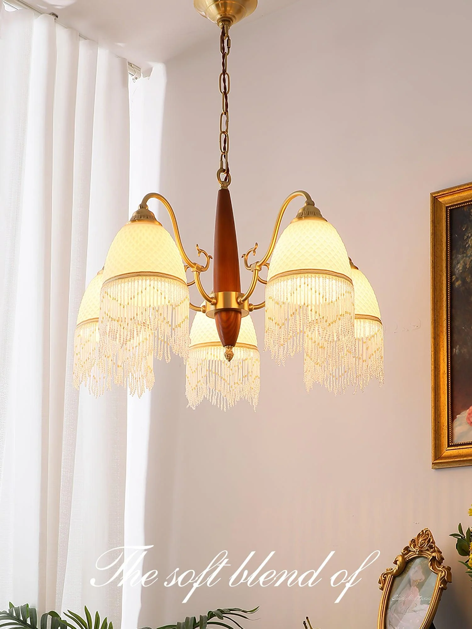Aurora Chandelier Tassel Glass Vintage - Image 32