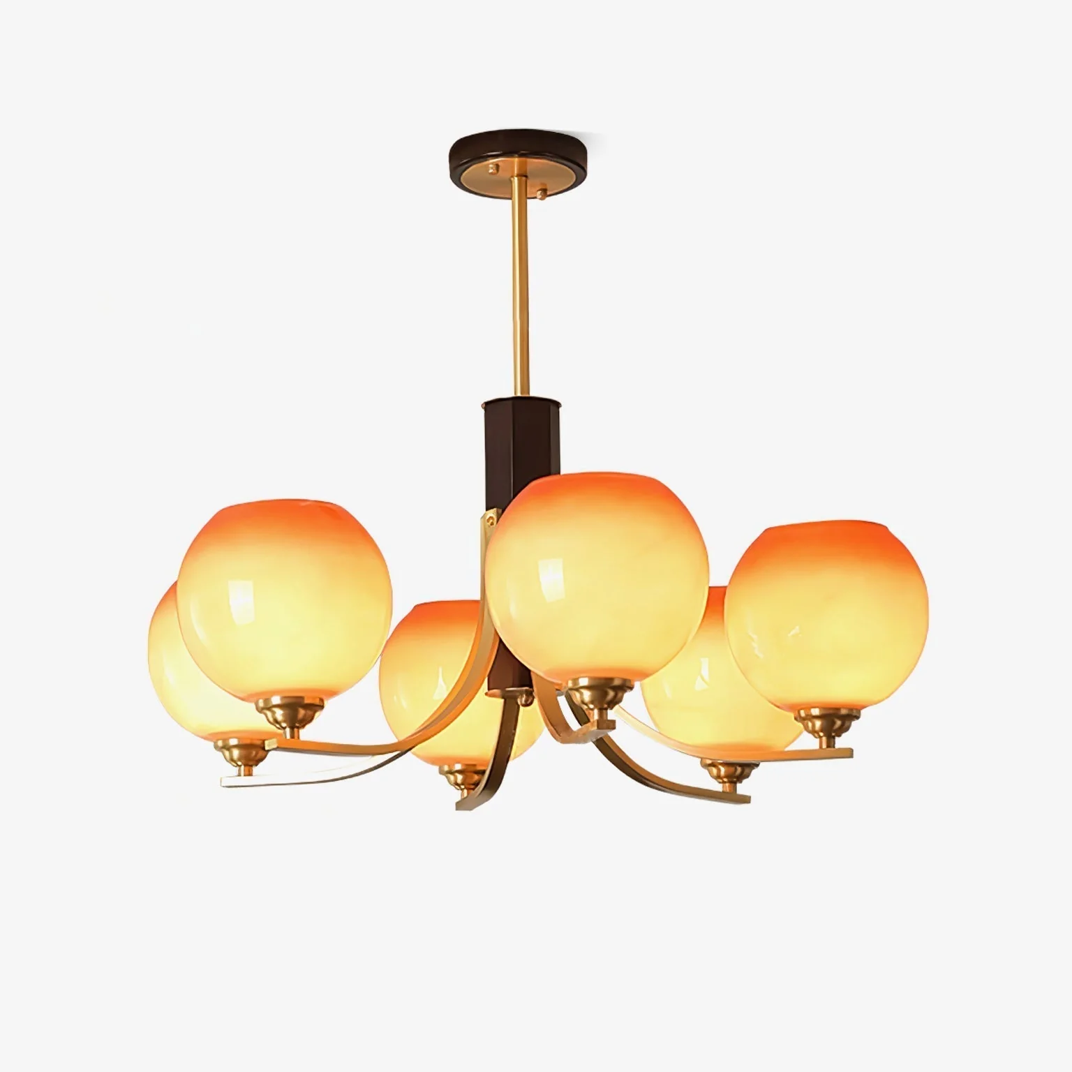 Aurora Chandelier Vintage Caramel Globe