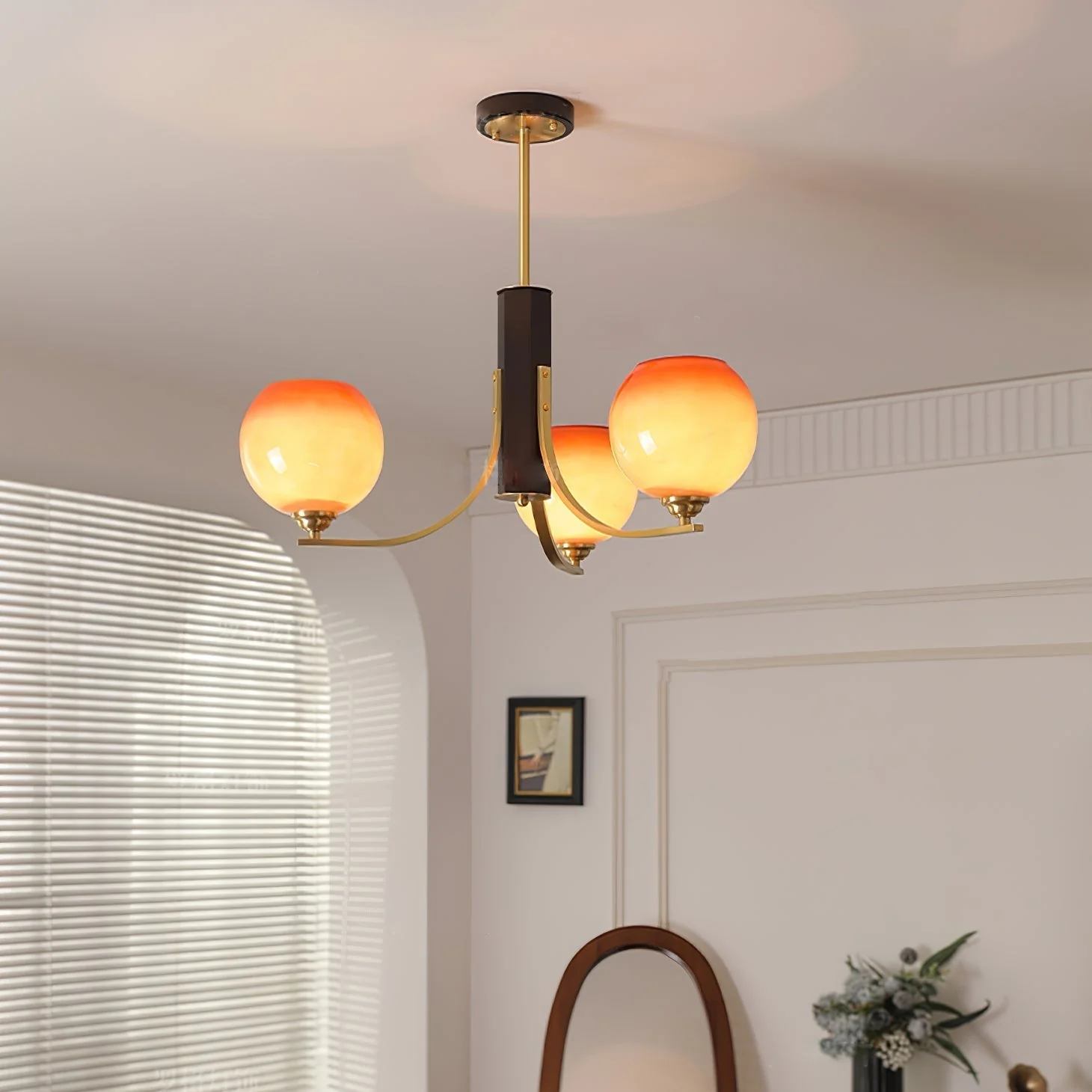 Aurora Chandelier Vintage Caramel Globe - Image 10
