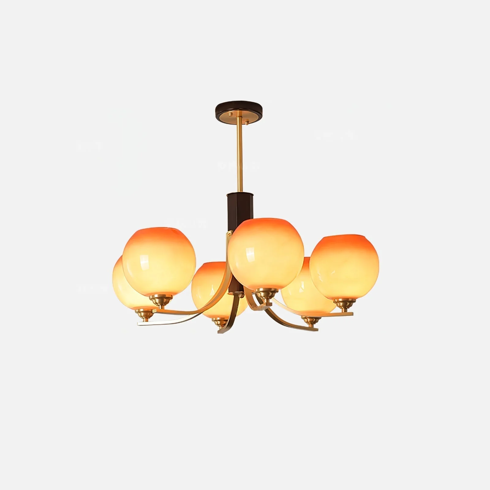 Aurora Chandelier Vintage Caramel Globe - Image 3