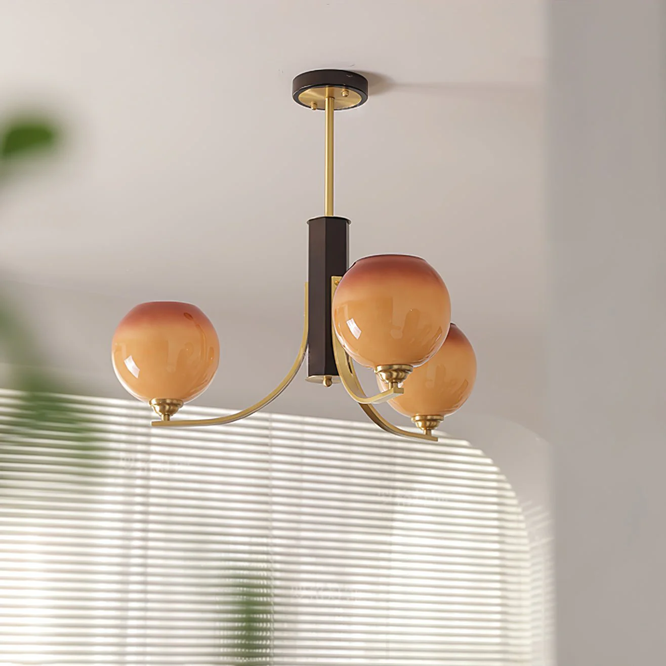 Aurora Chandelier Vintage Caramel Globe - Image 5