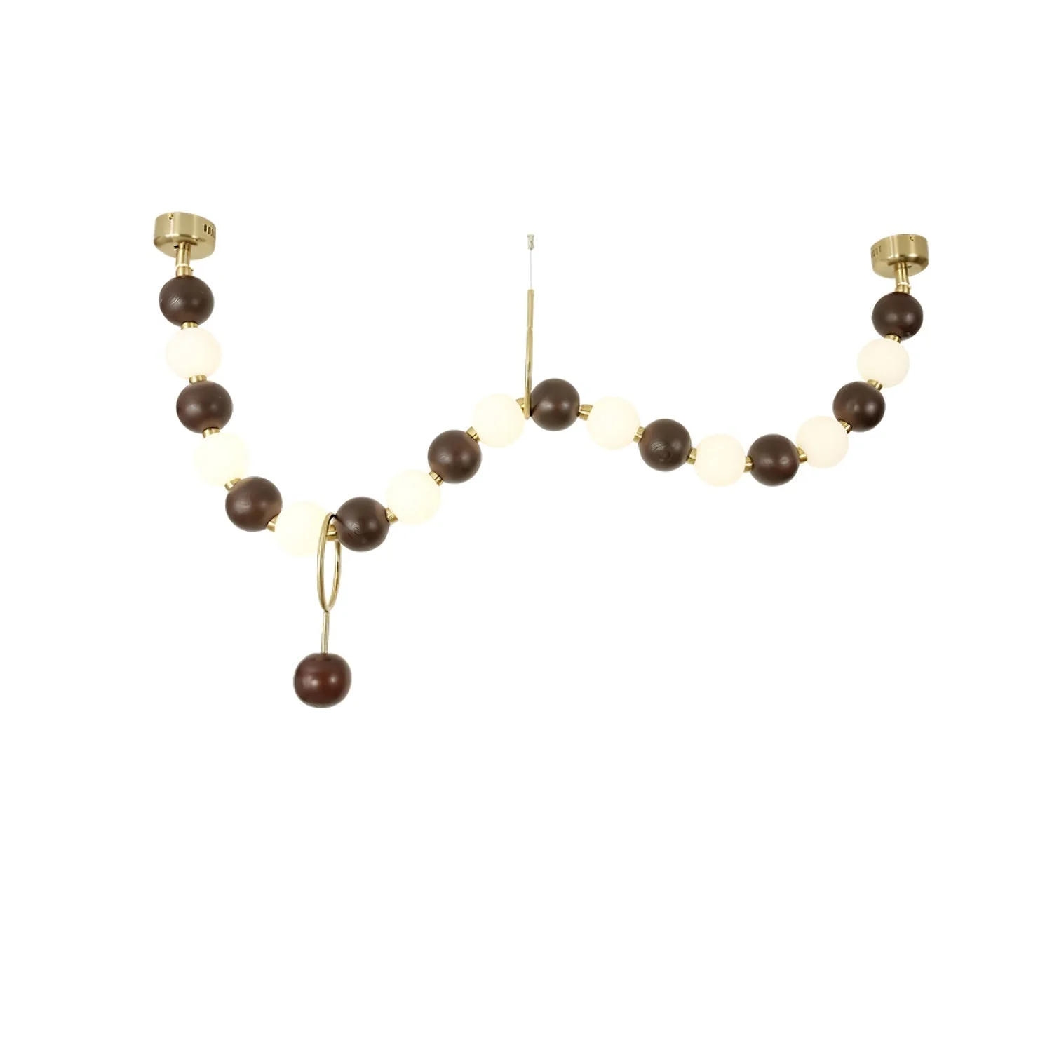 Aurora Chandelier Walnut Bead Necklace - Image 16