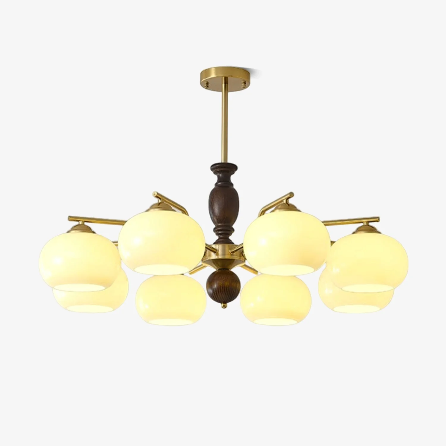 Aurora Chandelier Walnut Beige Orb