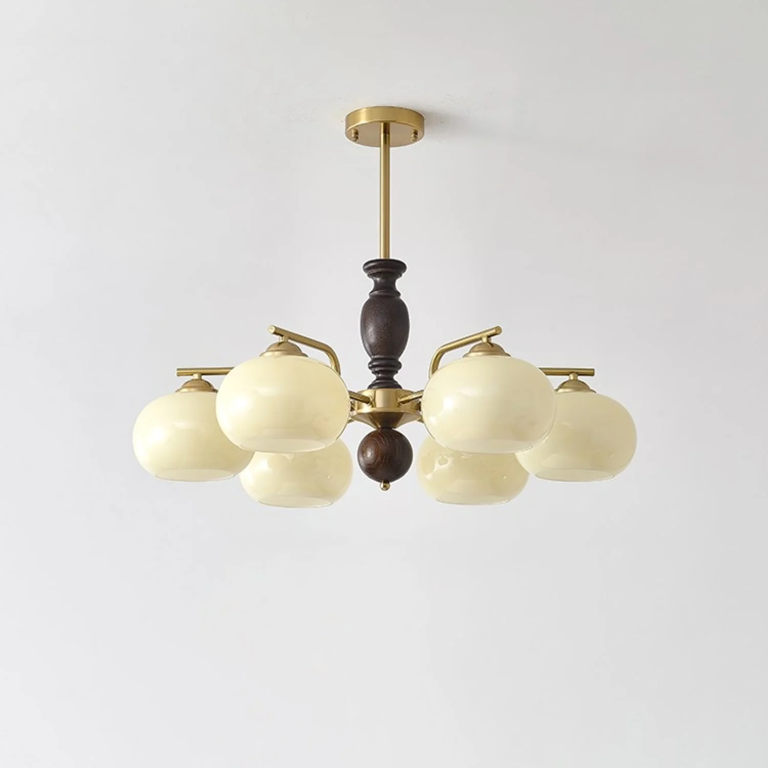 Aurora Chandelier Walnut Beige Orb - Image 13