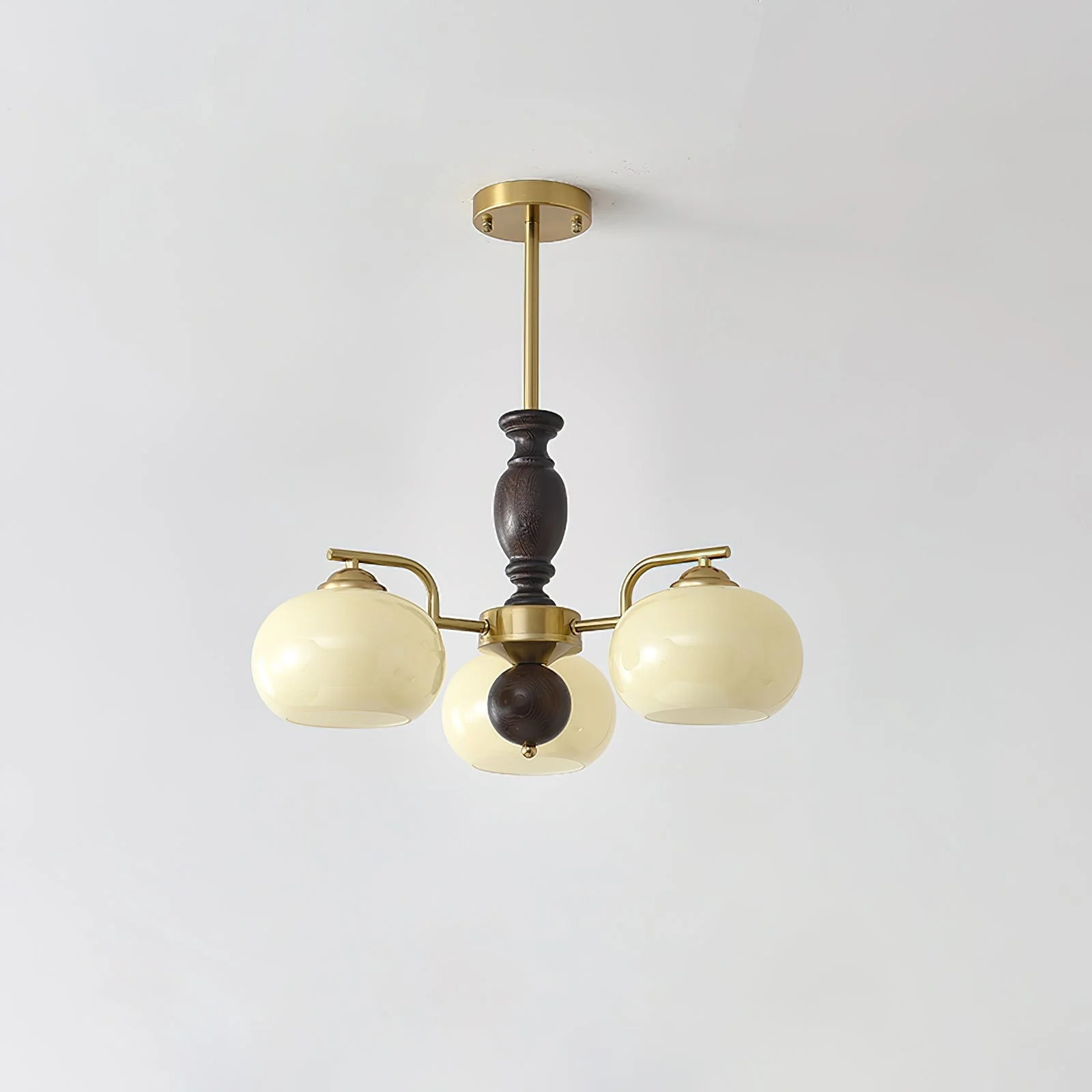 Aurora Chandelier Walnut Beige Orb - Image 14