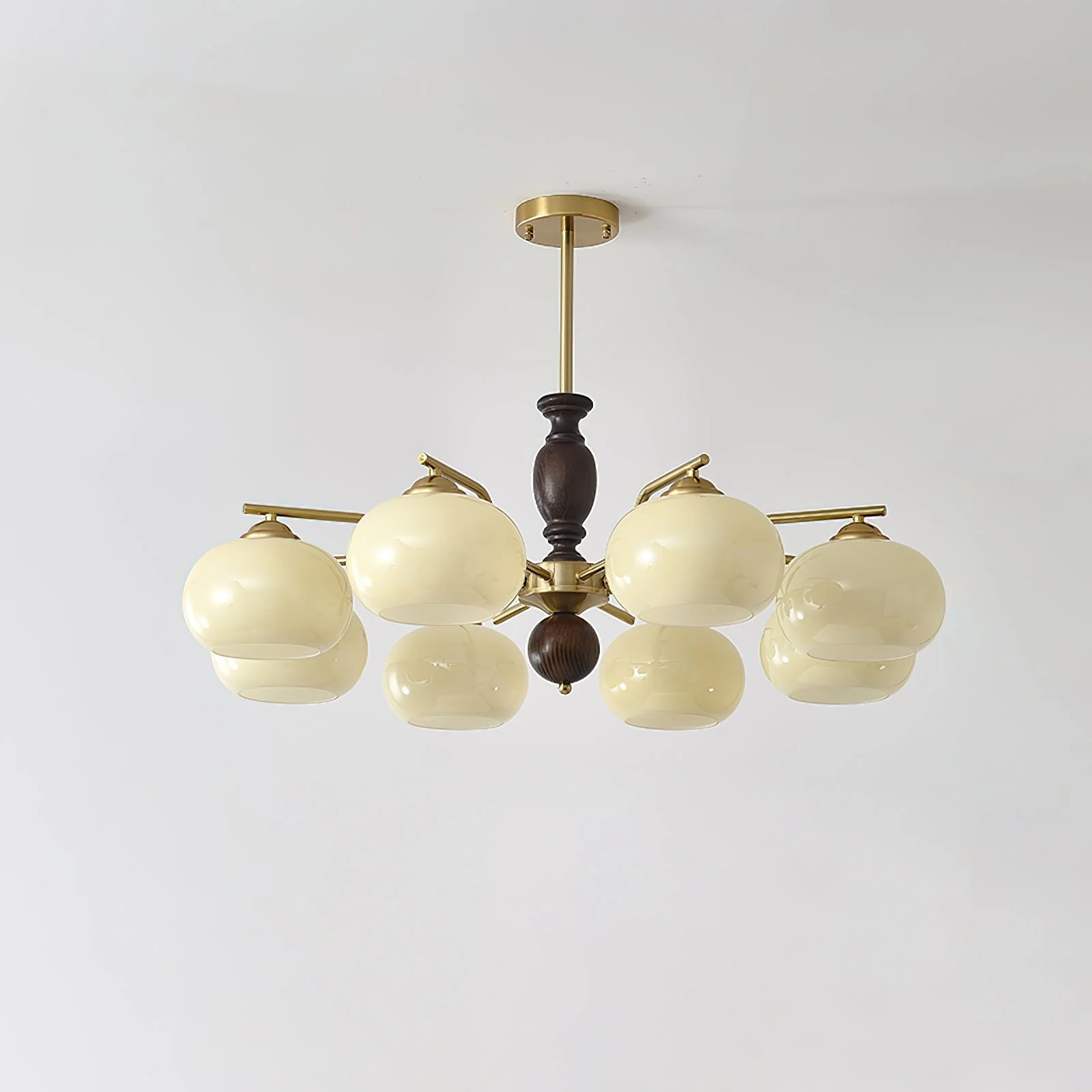 Aurora Chandelier Walnut Beige Orb - Image 15