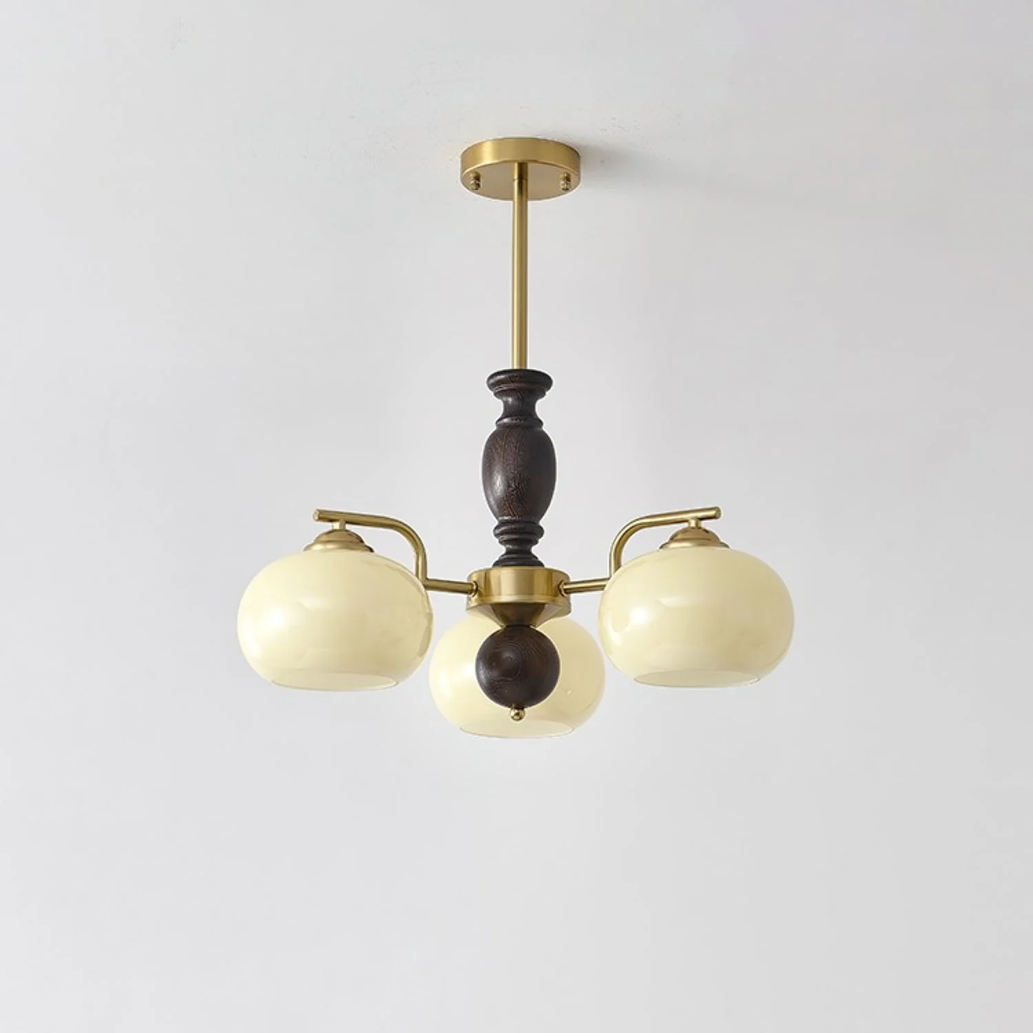 Aurora Chandelier Walnut Beige Orb - Image 16