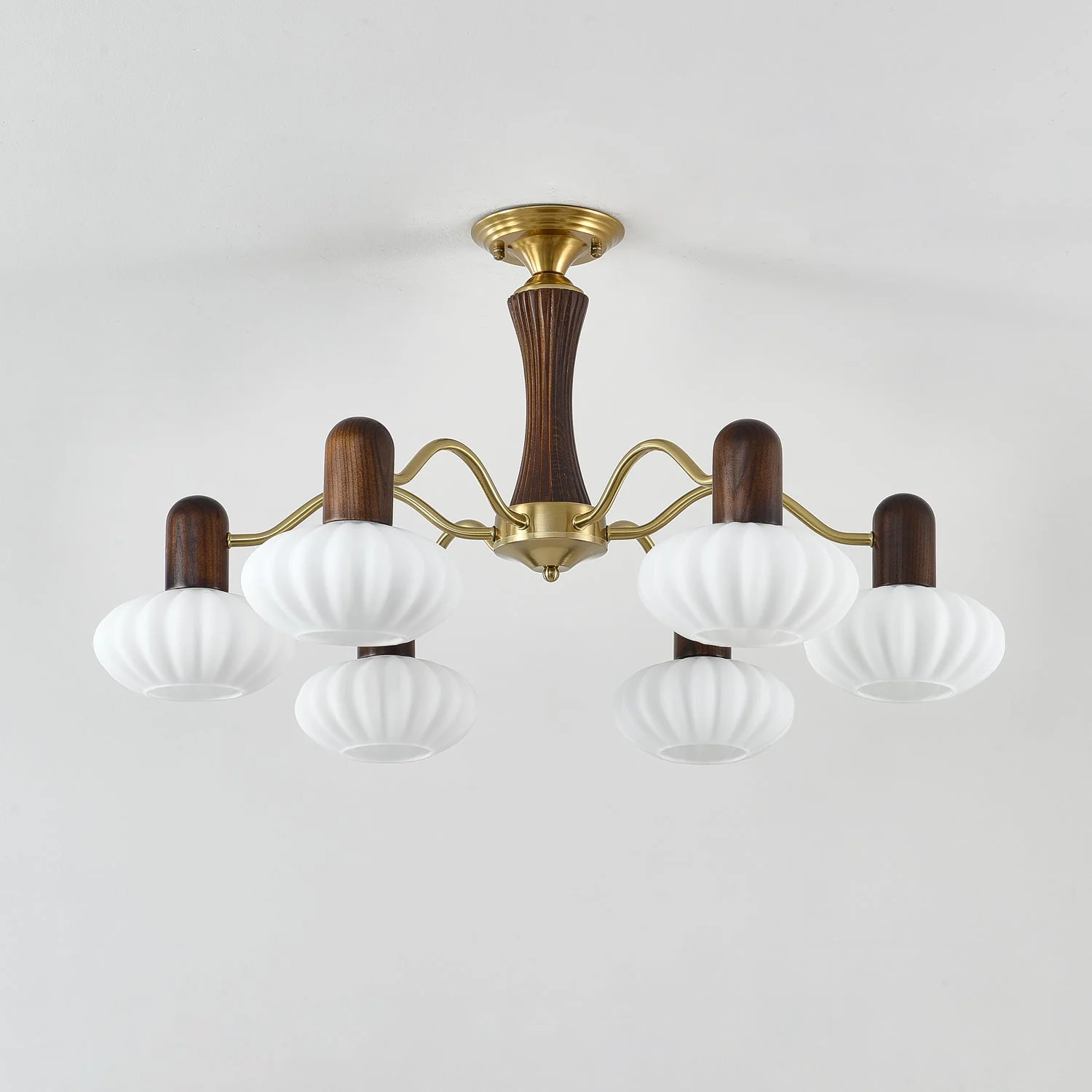 Aurora Chandelier Walnut Embrace White Finish - Image 14