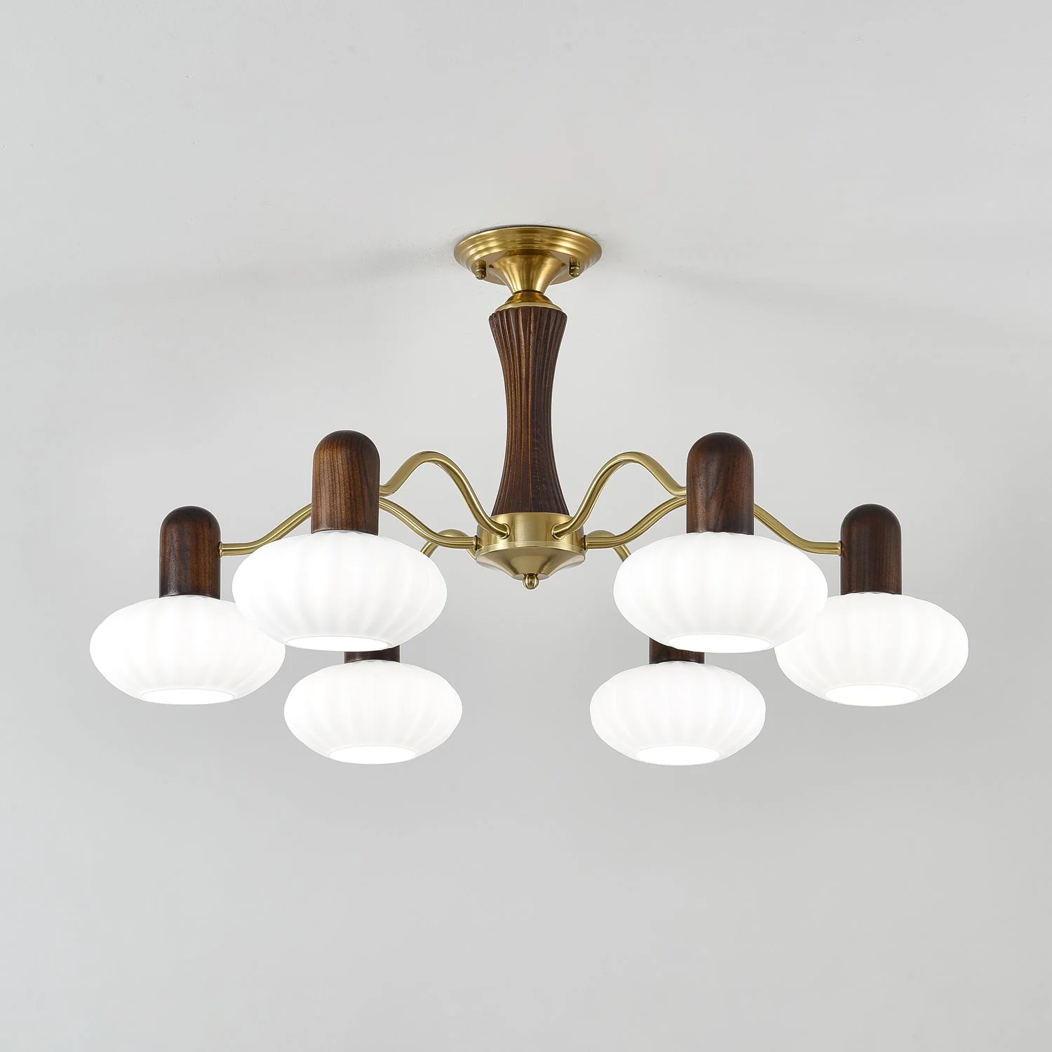 Aurora Chandelier Walnut Embrace White Finish - Image 15