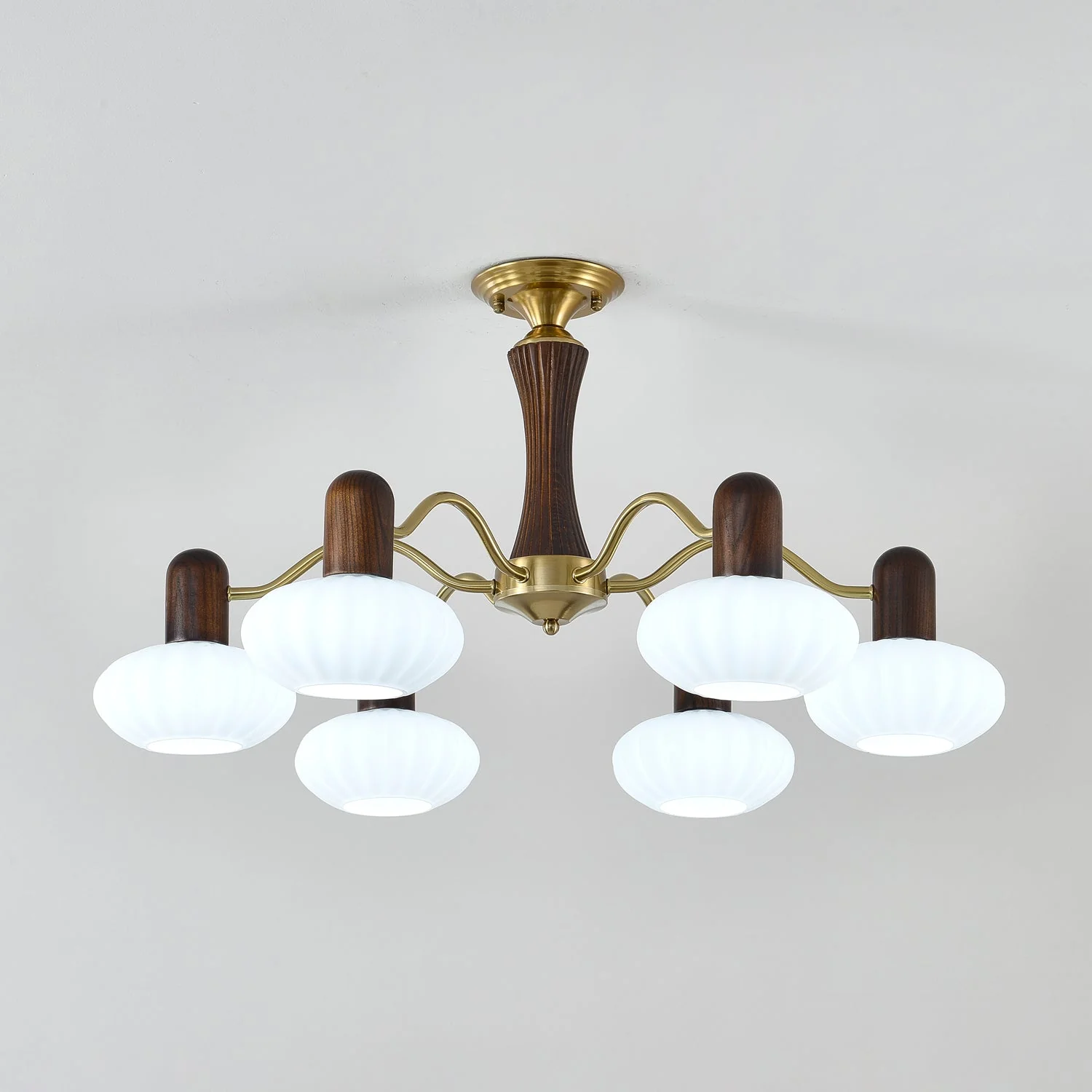 Aurora Chandelier Walnut Embrace White Finish - Image 16