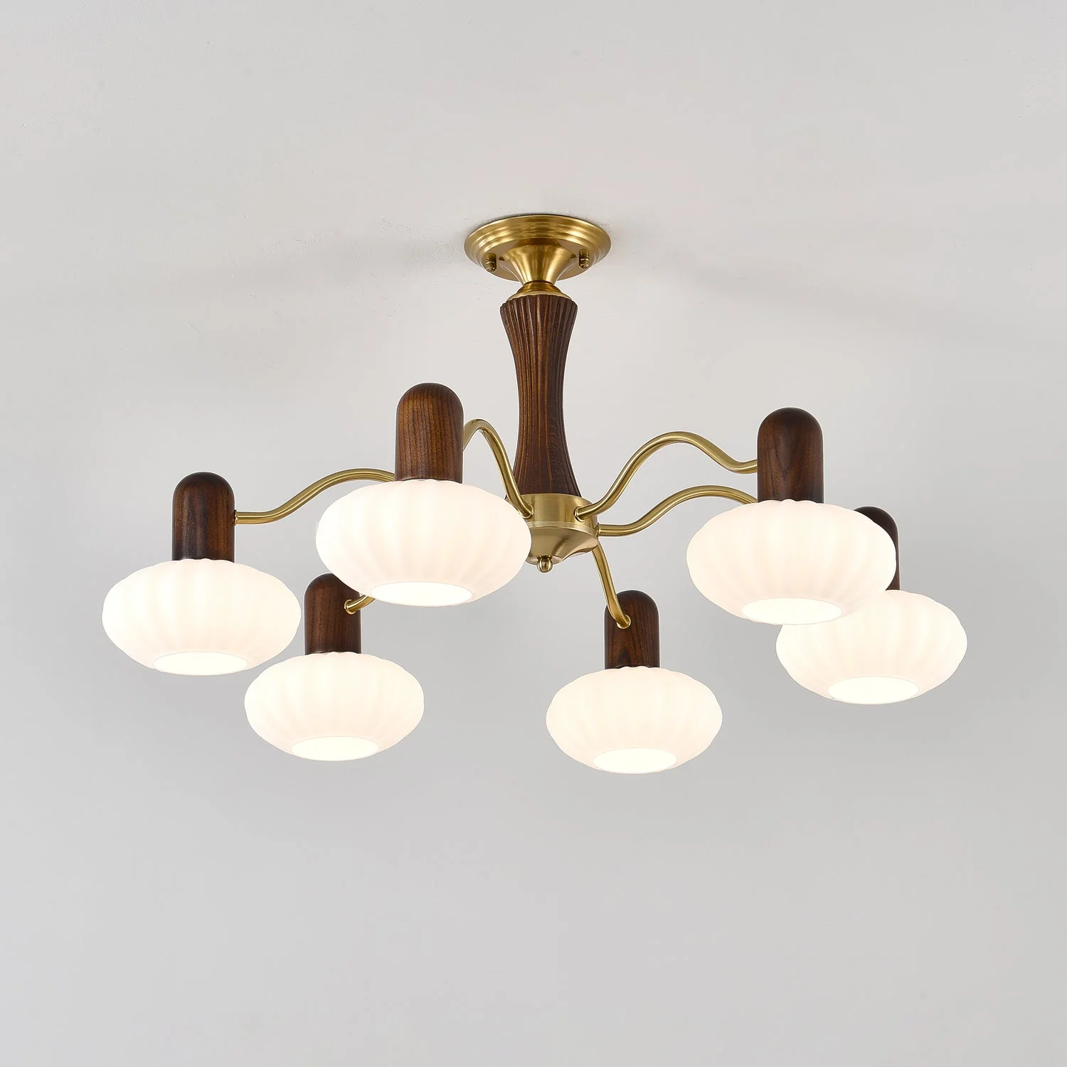 Aurora Chandelier Walnut Embrace White Finish - Image 18