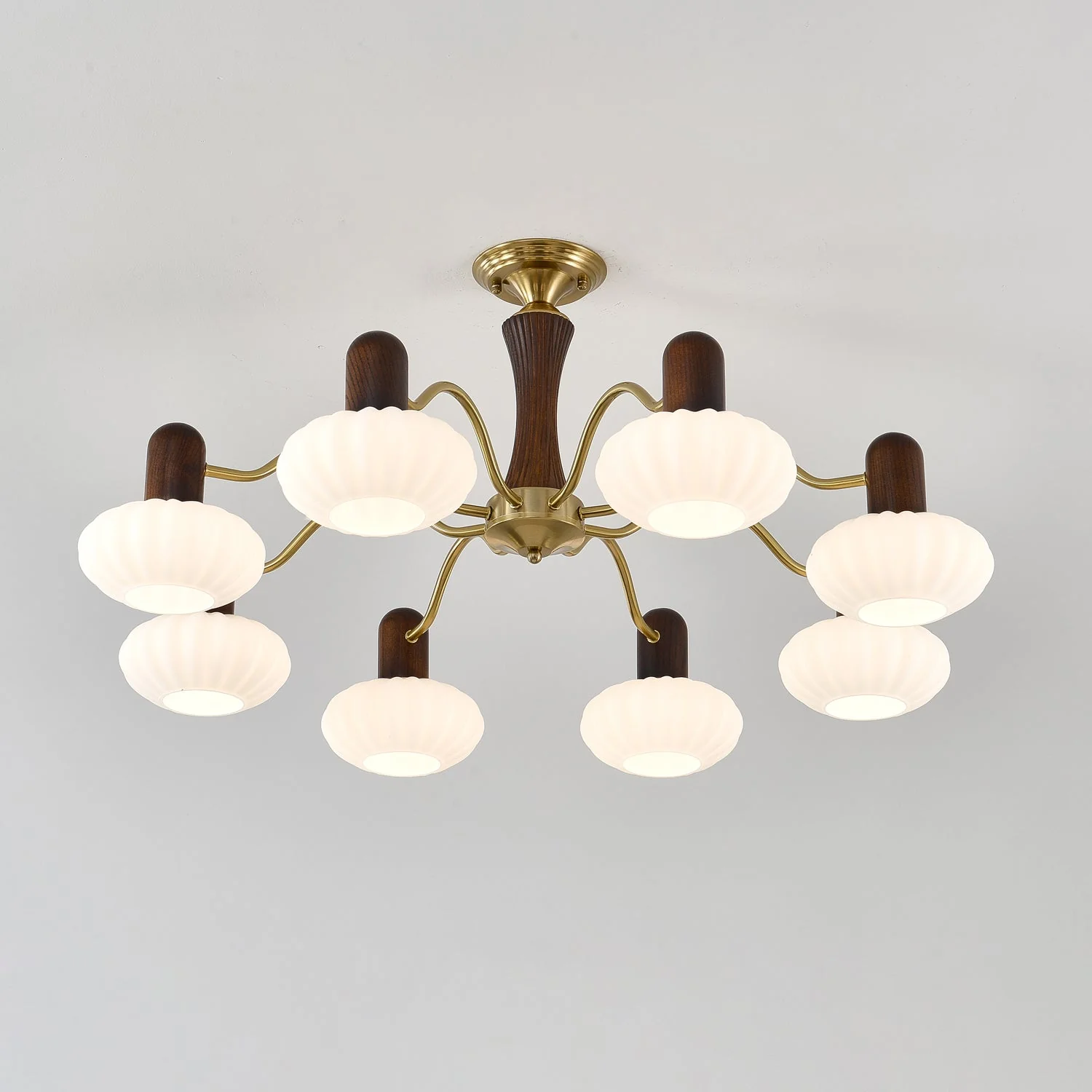Aurora Chandelier Walnut Embrace White Finish - Image 2
