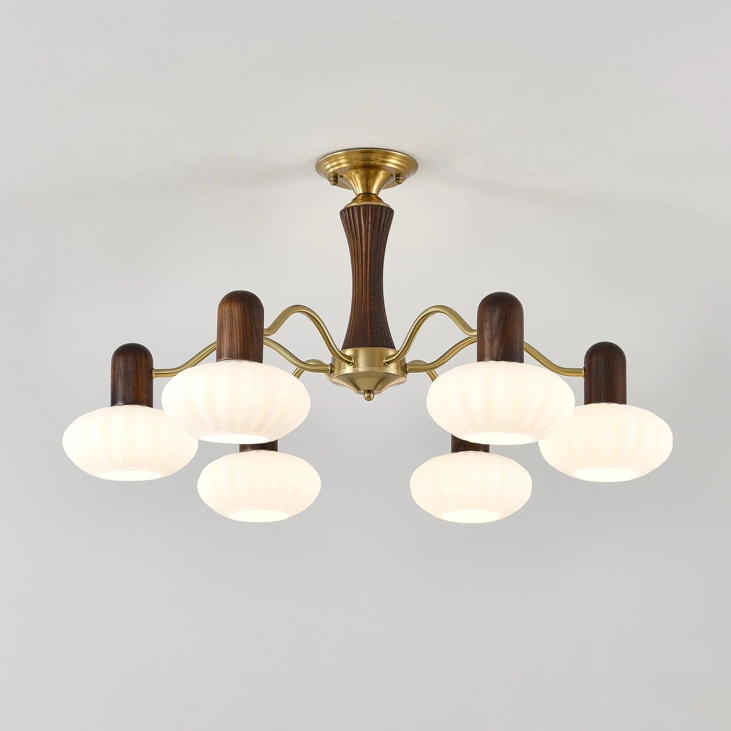 Aurora Chandelier Walnut Embrace White Finish - Image 4