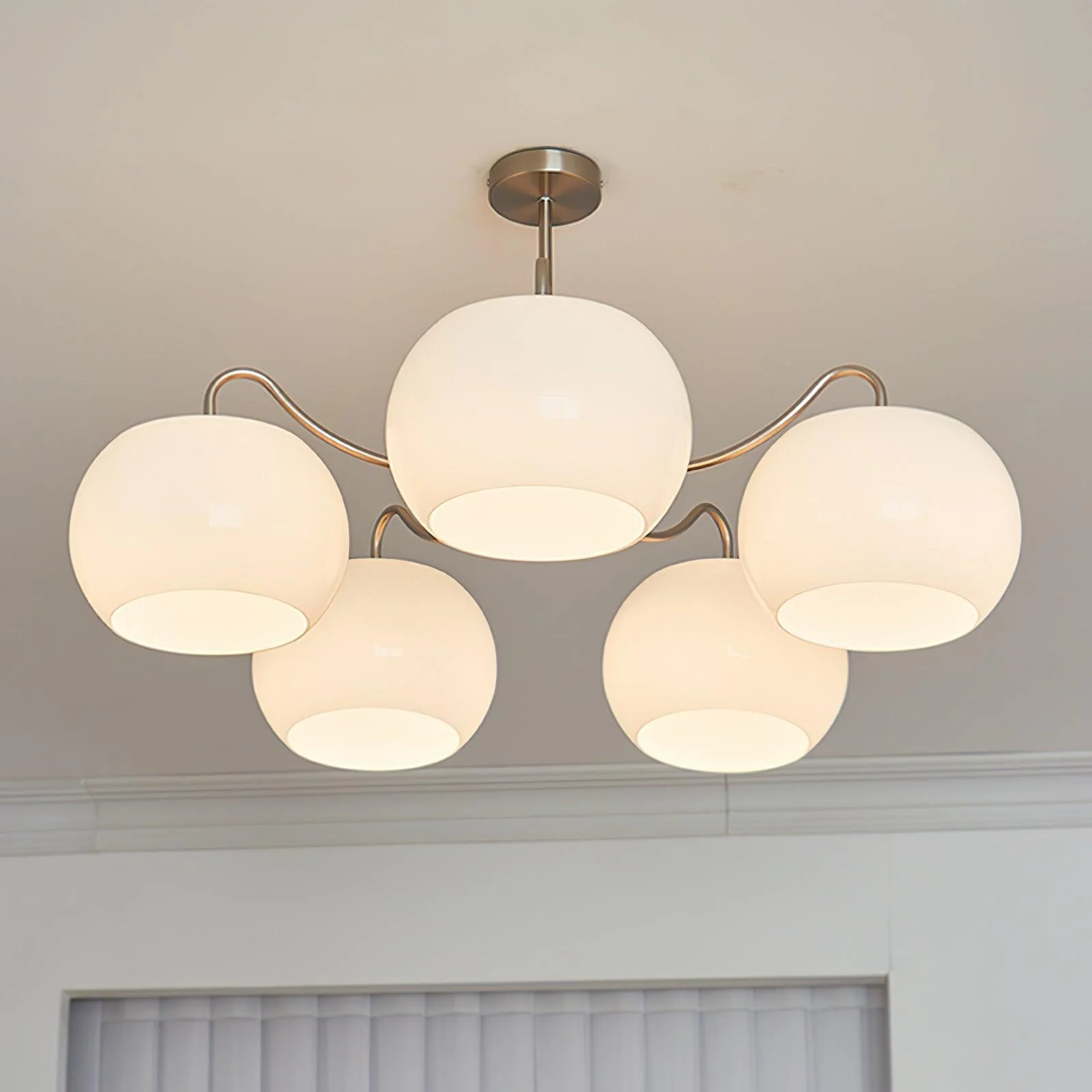 Aurora Chandelier White Glass Persimmon Shape - Image 39
